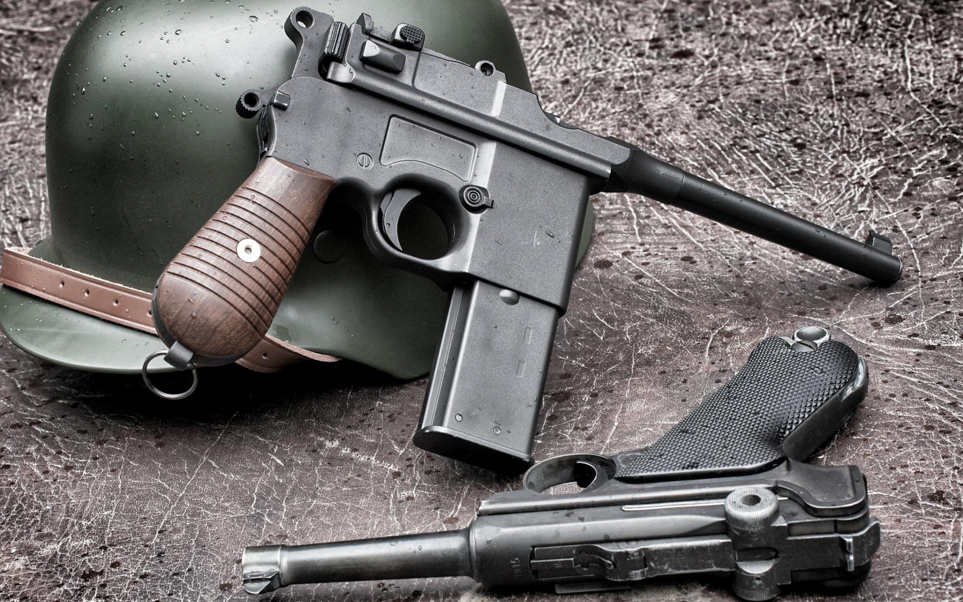 World War I World War Ii Gun Mauser C96 Luger P08 Helmet War 1920x1200