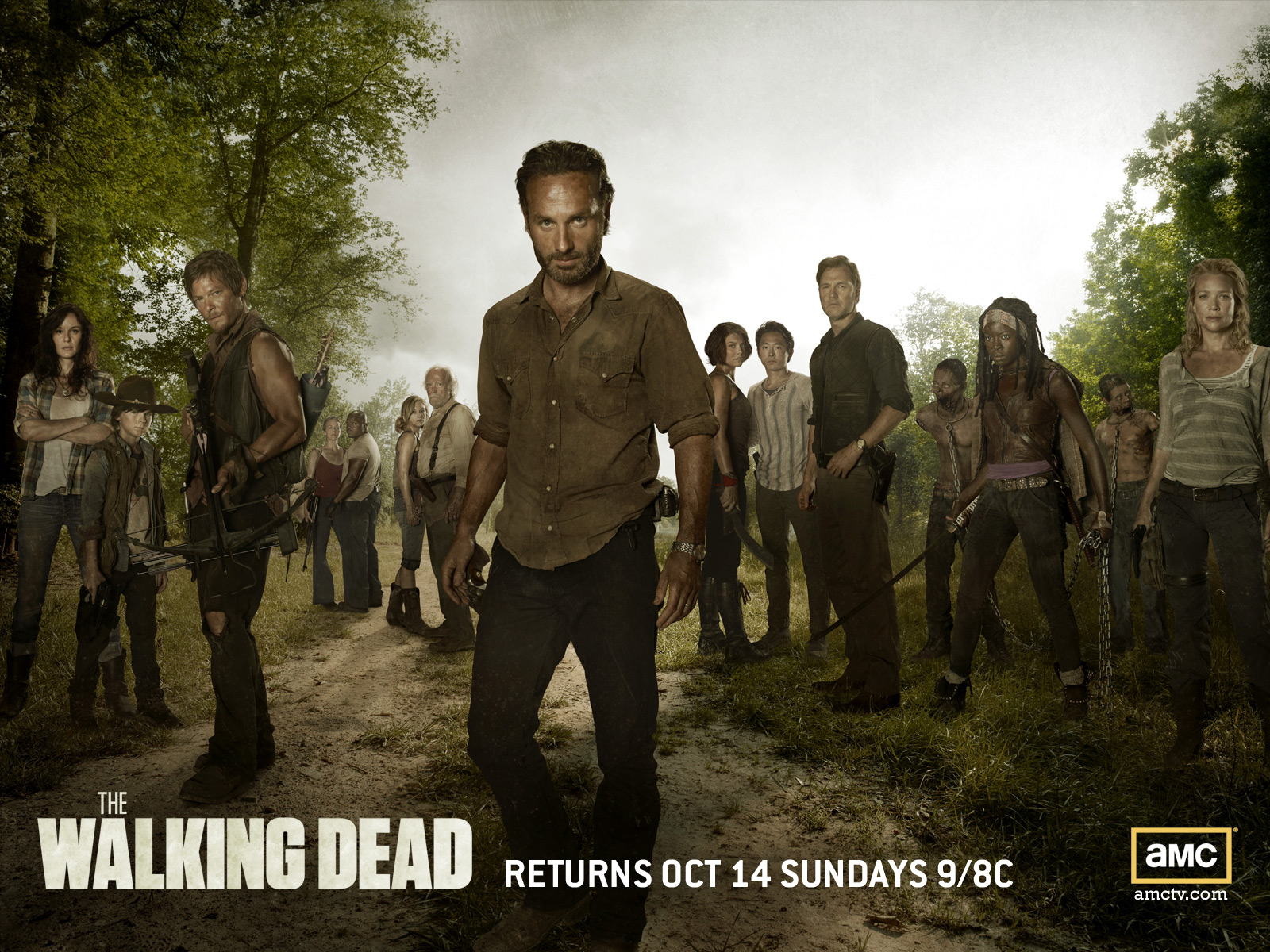 Cast Horror The Walking Dead Sarah Wayne Callies Lori Grimes Chandler Riggs Carl Grimes Andrew Linco 1600x1200