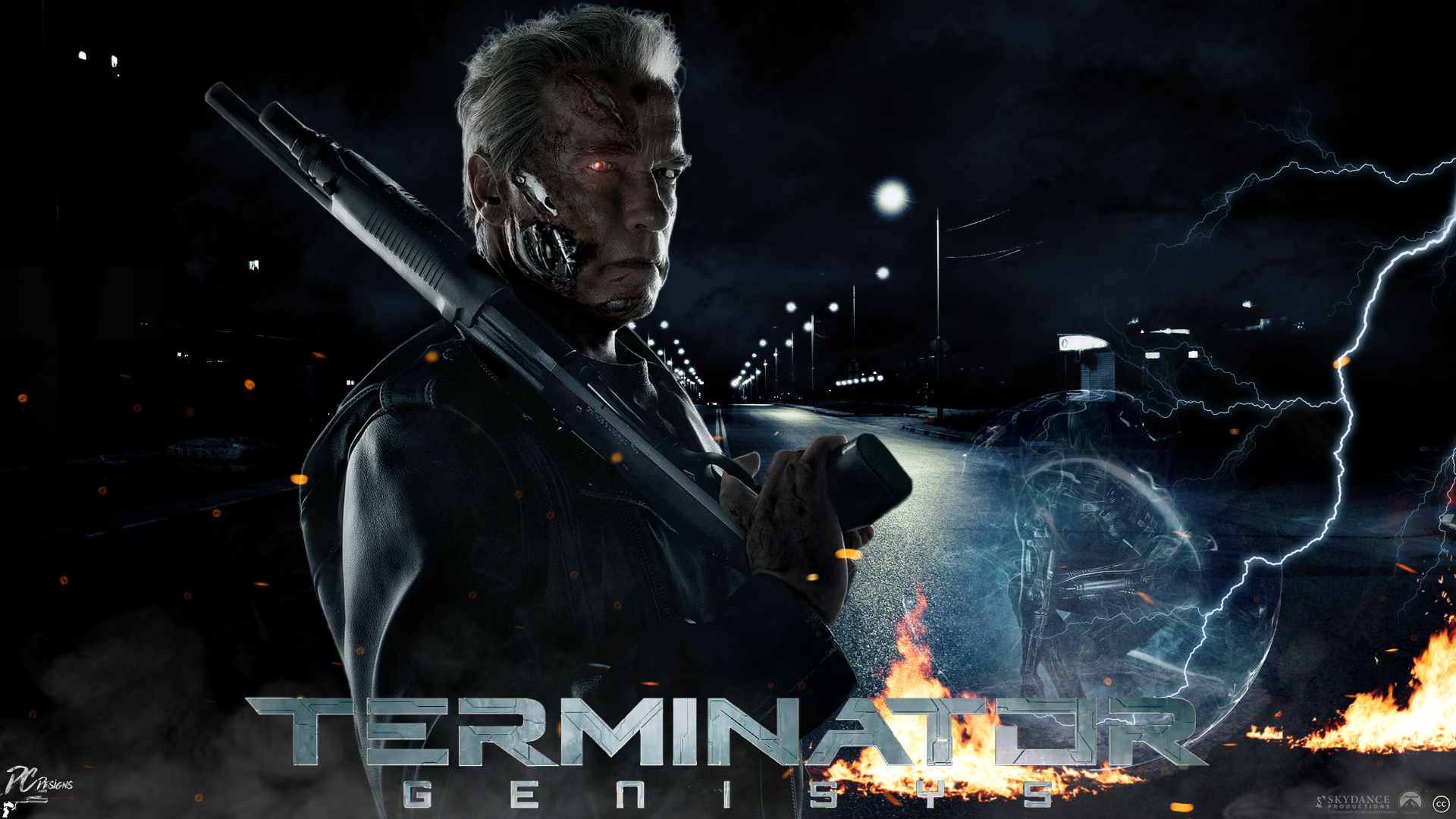 Arnold Schwarzenegger Digital Art Fan Art Terminator Genisys 1920x1080