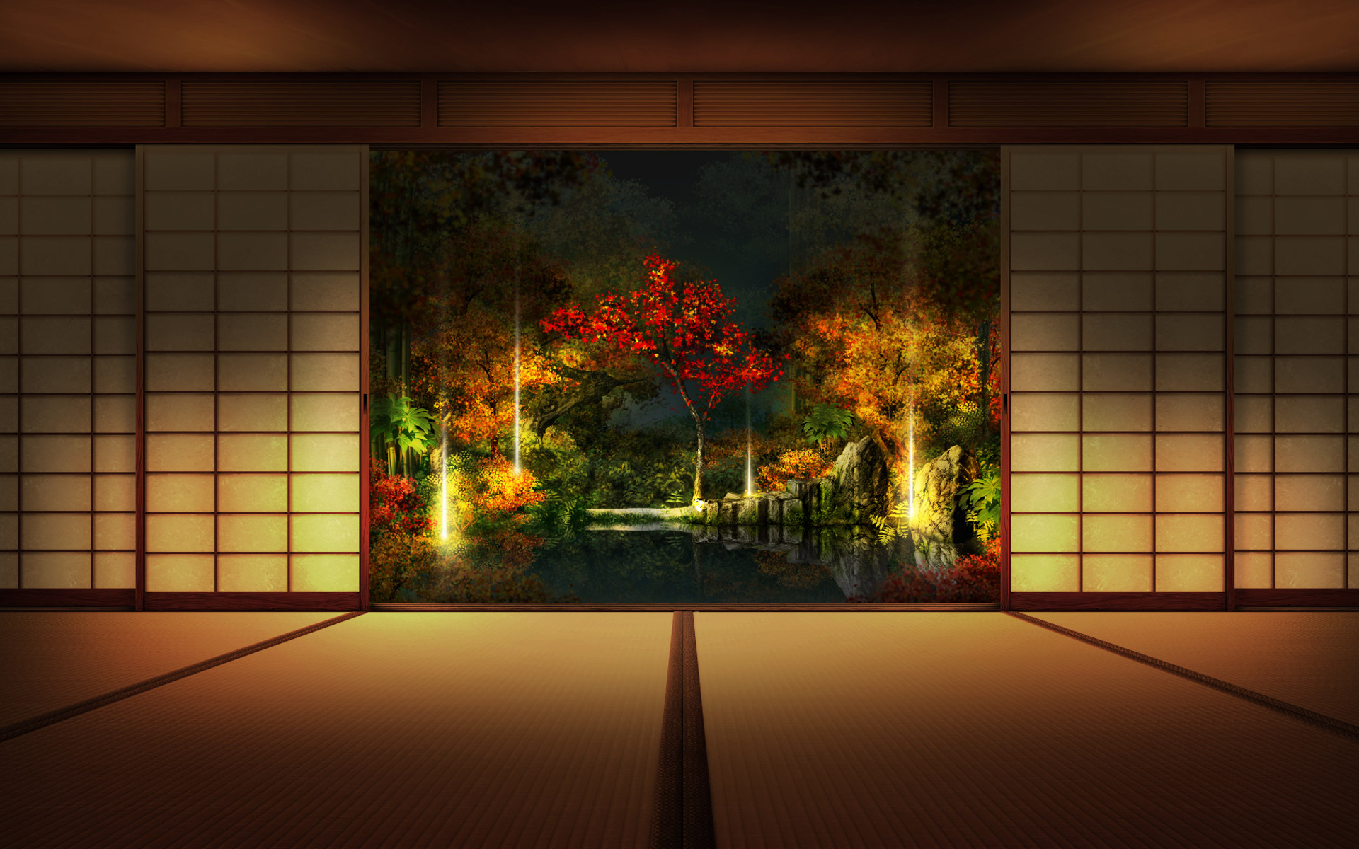 Shoji Interior Japanese Tree 1920x1200