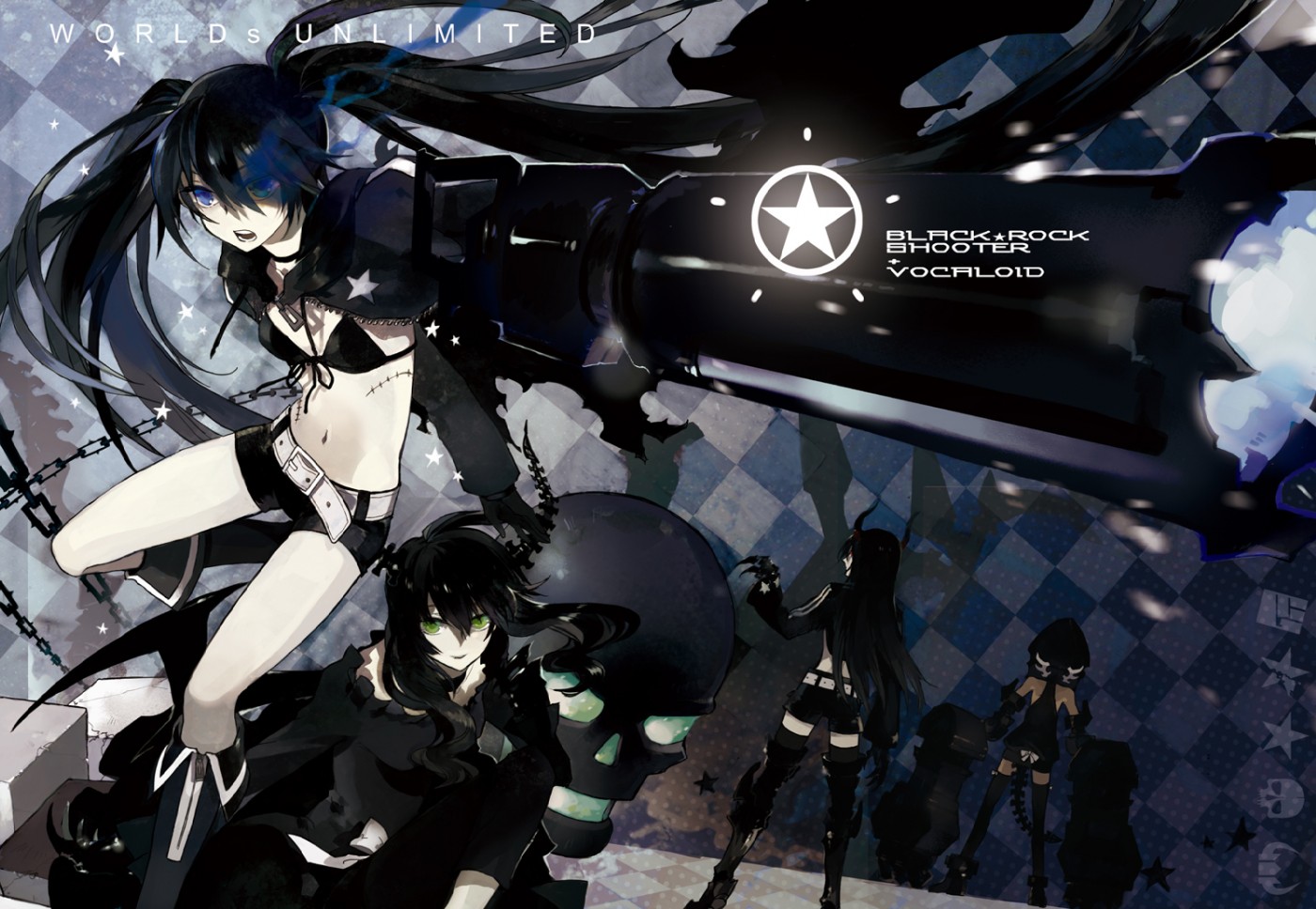 Black Gold Saw Black Rock Shooter Dead Master Black Rock Shooter Strength Black Rock Shooter 1400x968