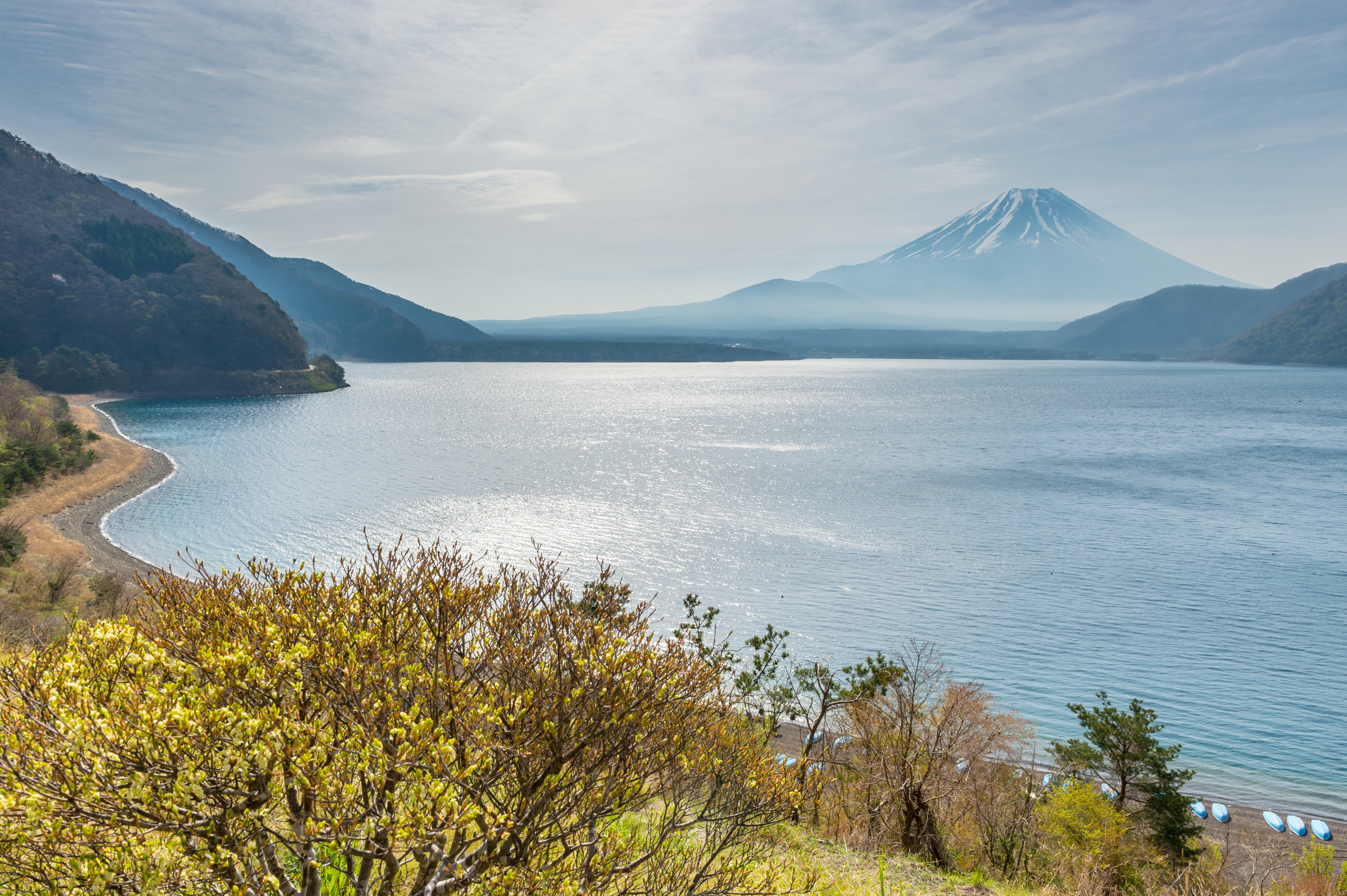Lake Motosu Mount Fuji Japan Spring Minobu Cho Yamanashi Prefecture Yamanashi 4928x3280