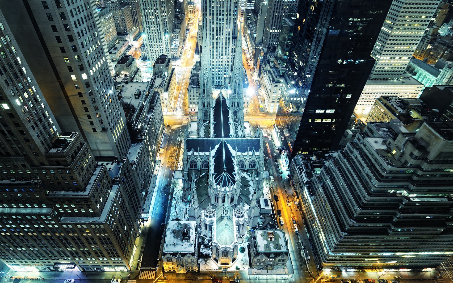 Madison Avenue Manhattan New York Night Rockefeller Center 1920x1200