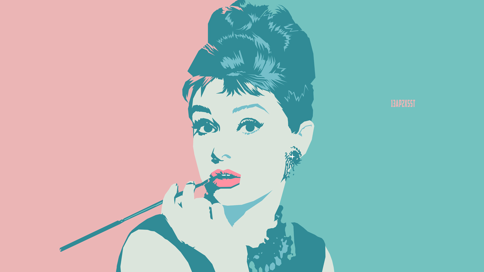 Actress Artistic Audrey Hepburn Celebrity Portrait 1600x900