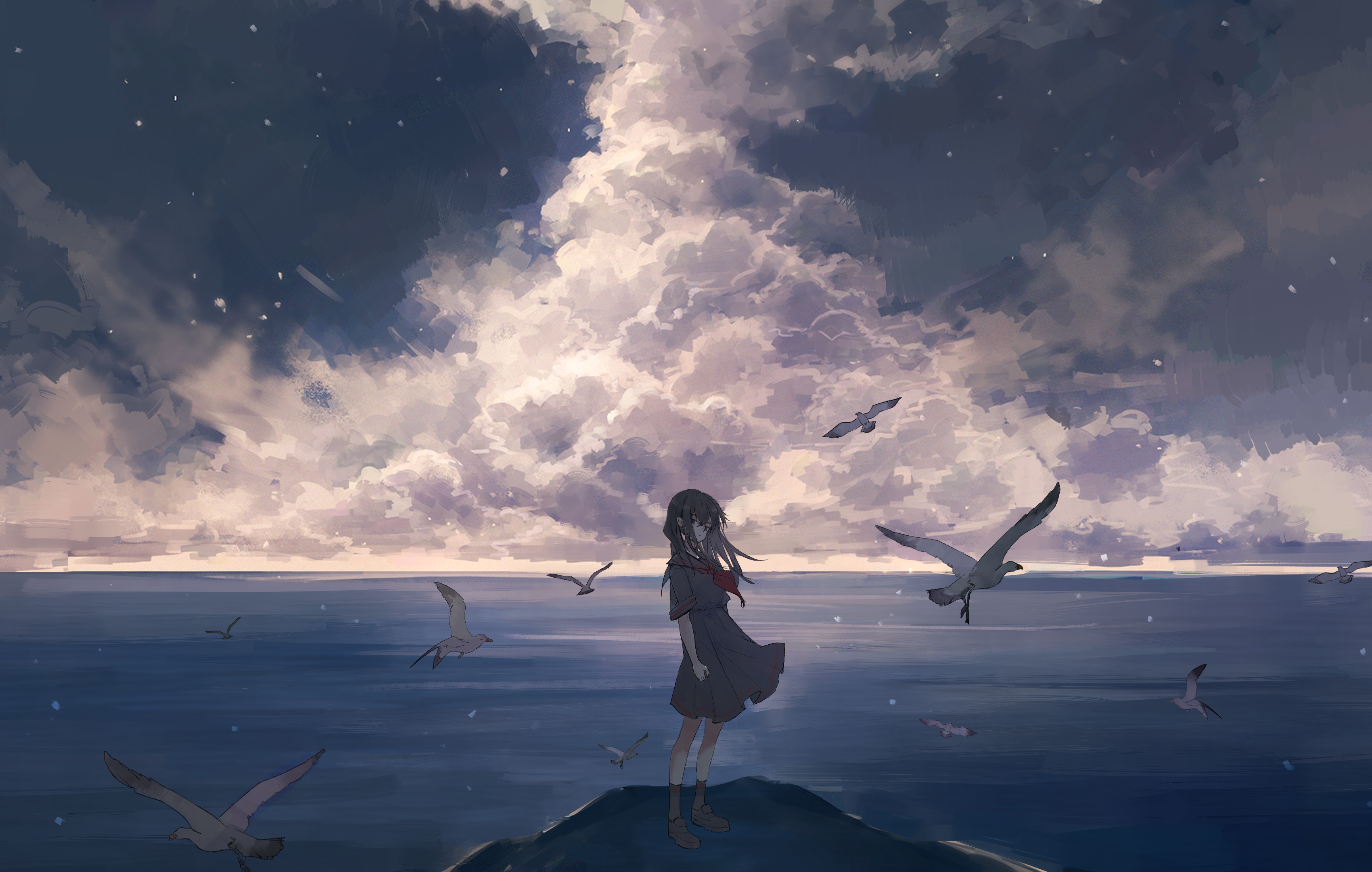 Anime Anime Girls Digital Art Artwork 2D Portrait Landscape Skyscape 3400x2160