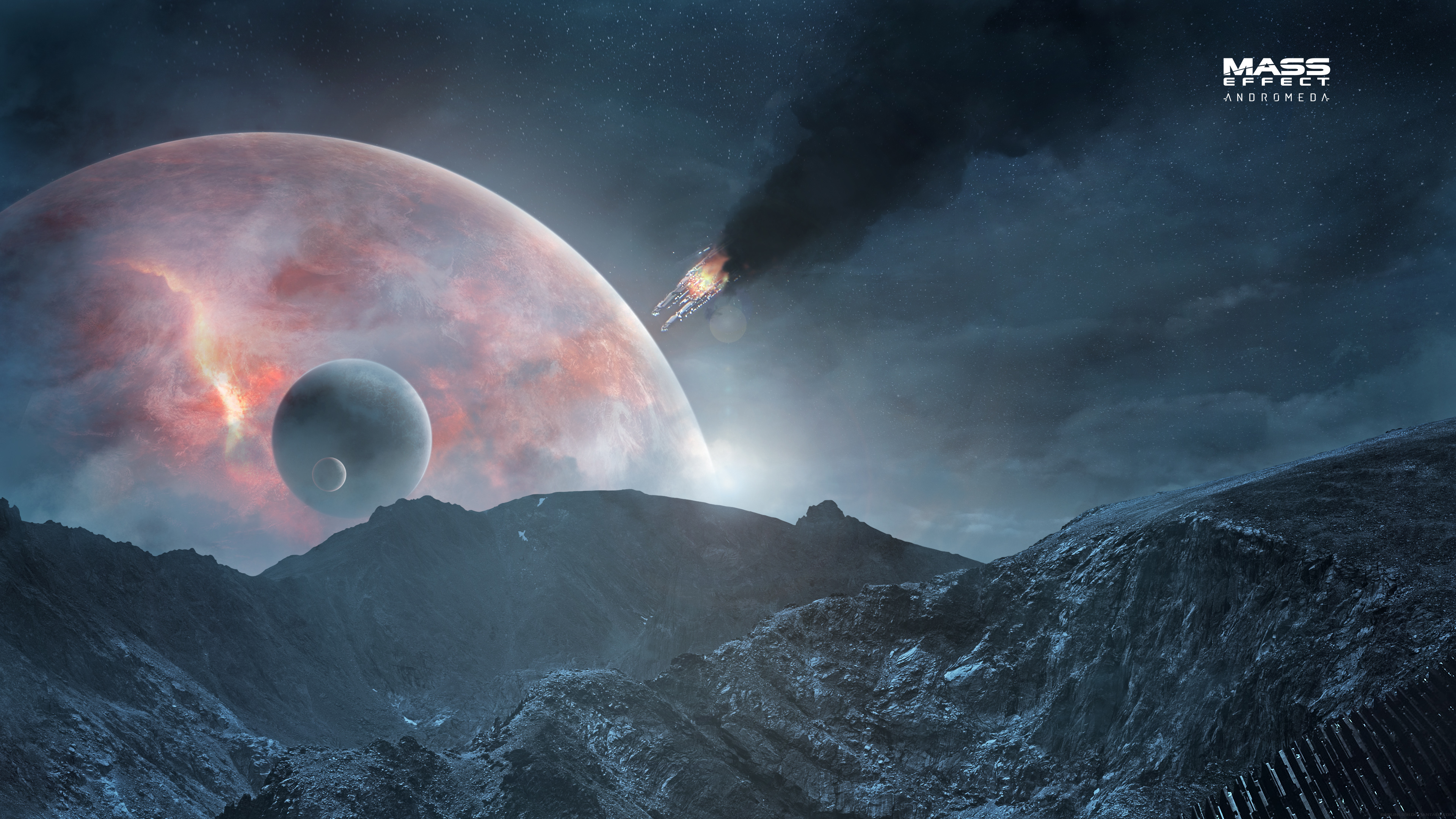 Mass Effect Mass Effect Andromeda Mountain Planet Sci Fi Spaceship Video Game 3840x2160