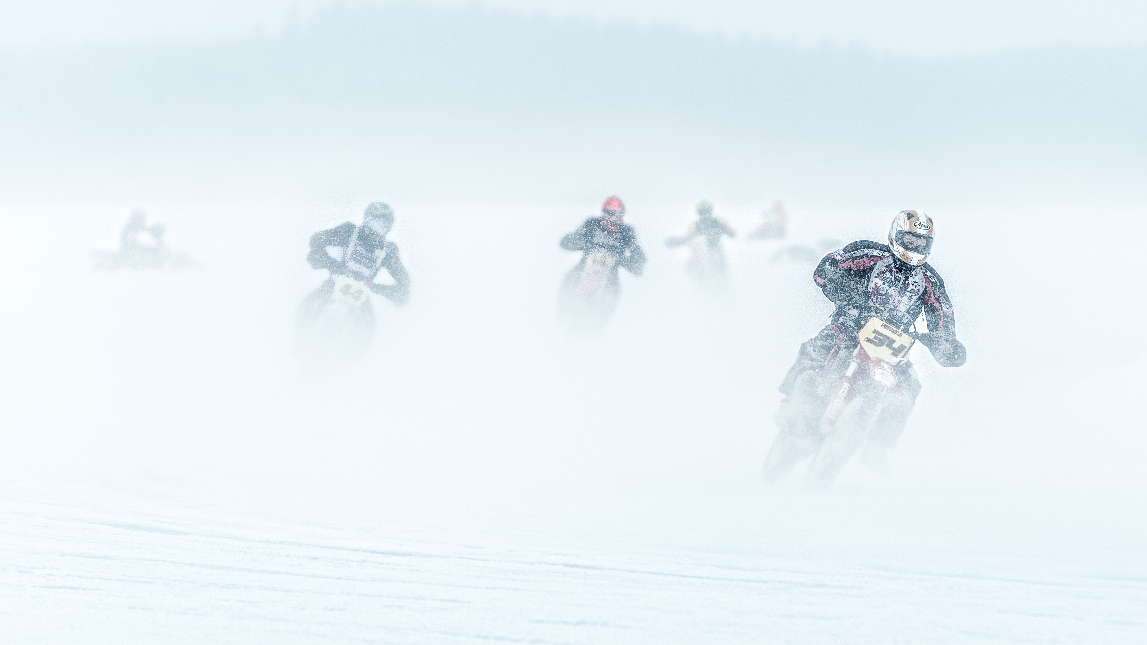 Motocross Motorcycle Race Winter Snow 3963x2229