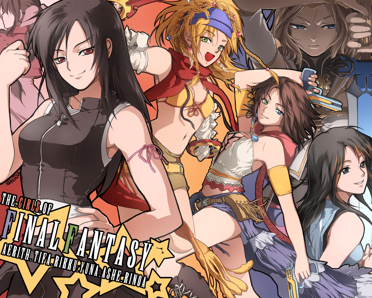 Aerith Gainsborough Ashelia B 039 Nargin Dalmasca Rikku Final Fantasy Rinoa Heartilly Tifa Lockhart  1280x1024