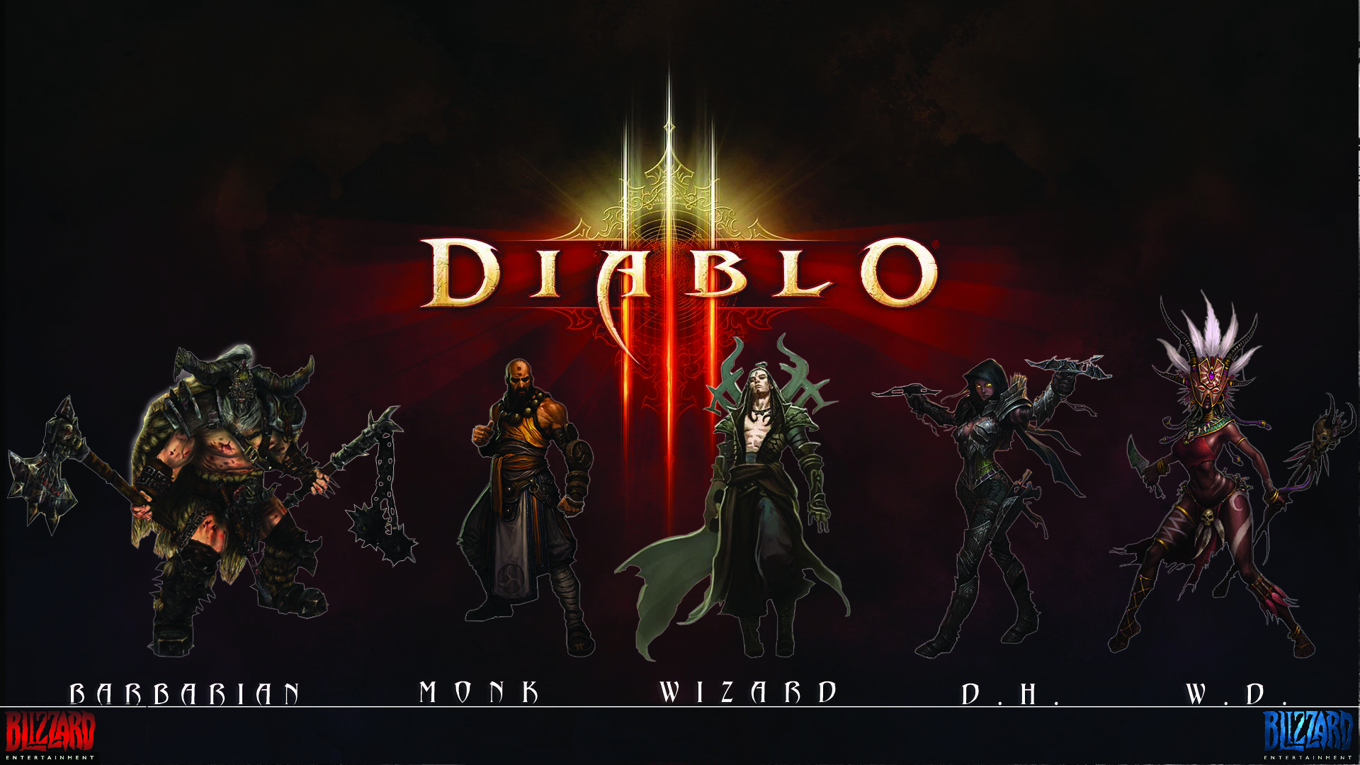Diablo Iii Barbarian Diablo Iii Monk Diablo Iii Wizard Diablo Iii Demon Hunter Diablo Iii Witch Doct 1920x1080