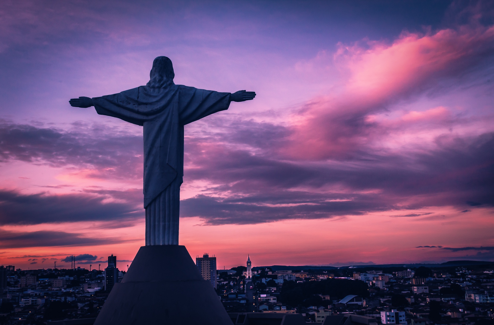 Christ The Redeemer Statue Cloud Brazil Rio De Janeiro Jesus Sunrise 2048x1347