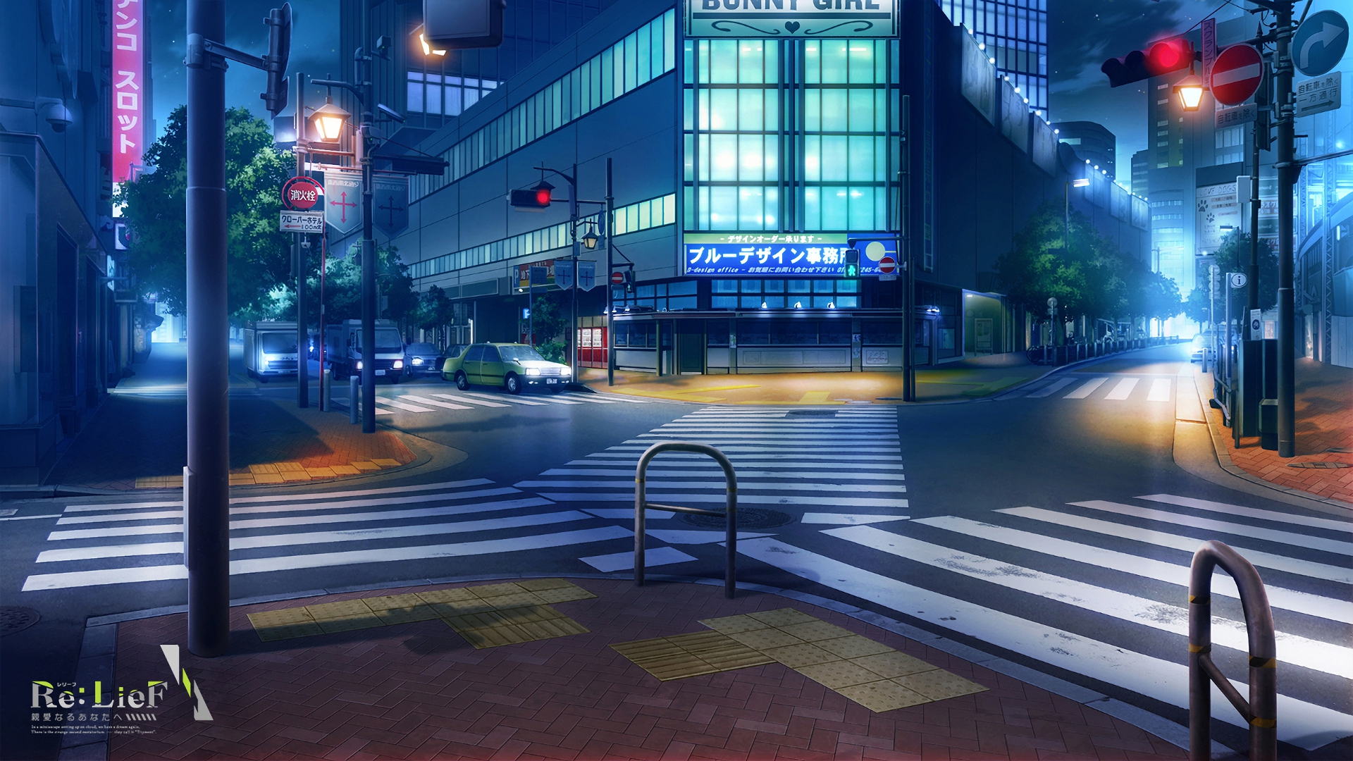 street in the night with bridge anime background wallpaper Stock  Illustration  Adobe Stock