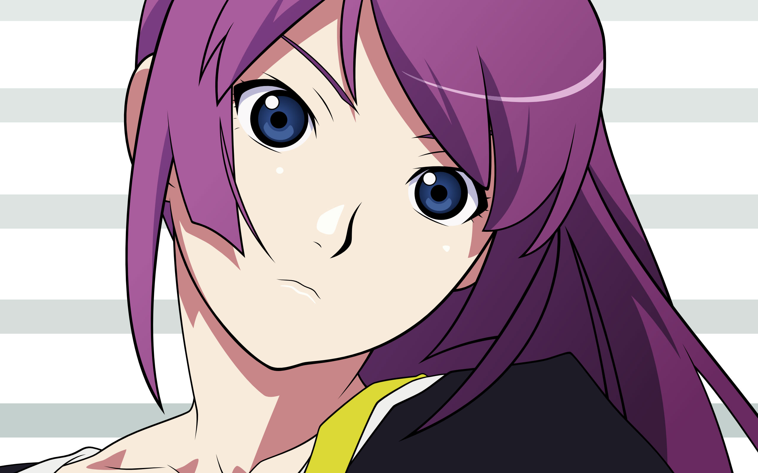 Hitagi Senj Gahara Bakemonogatari Monogatari Series Monogatari Series Second Season Purple Hair Girl 2560x1600