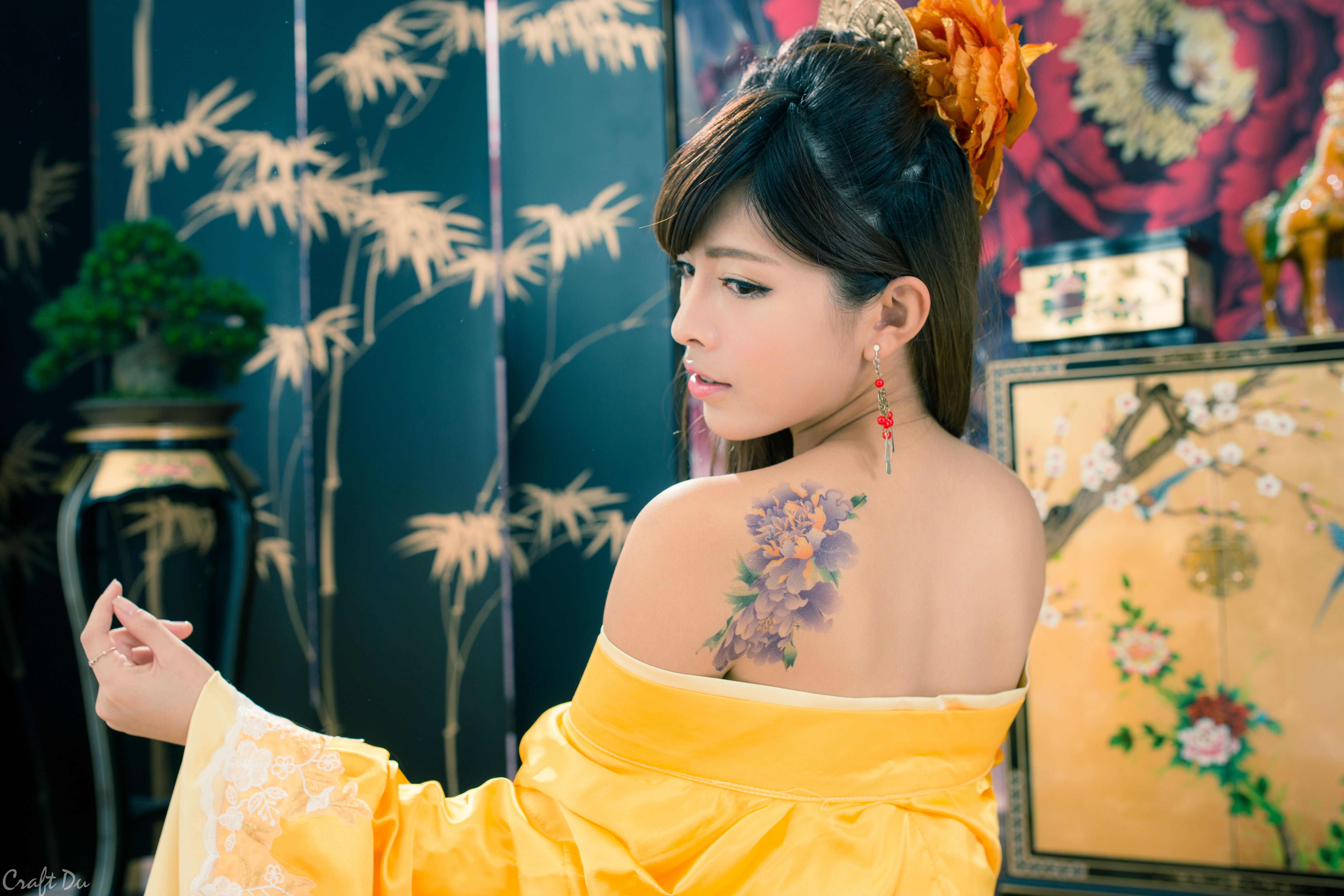 Liao K Ndi Asian Taiwanese Tattoo Traditional Costume Hair Dress Earrings 6000x4000