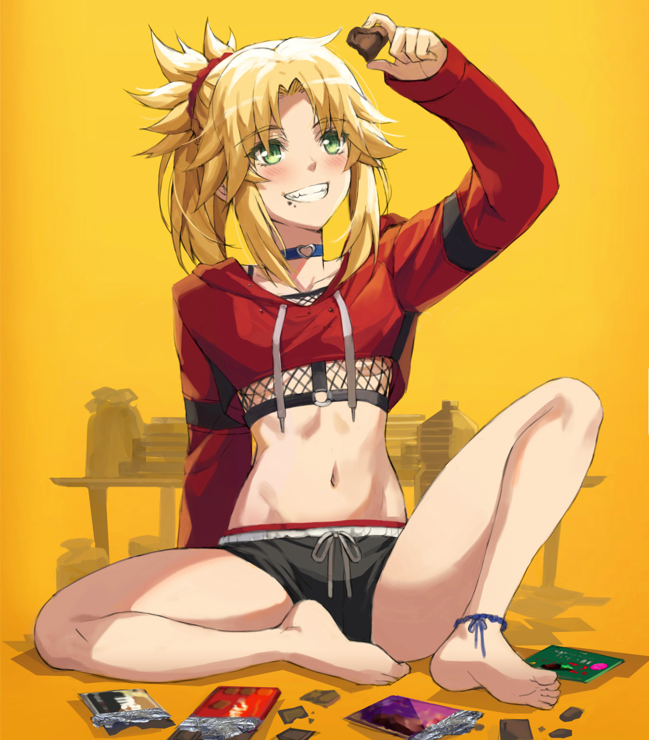 Fate Series FGO Fate Grand Order Fate Apocrypha Long Hair Blond Hair Ponytail Anime Girls Eating Cho 1338x1526