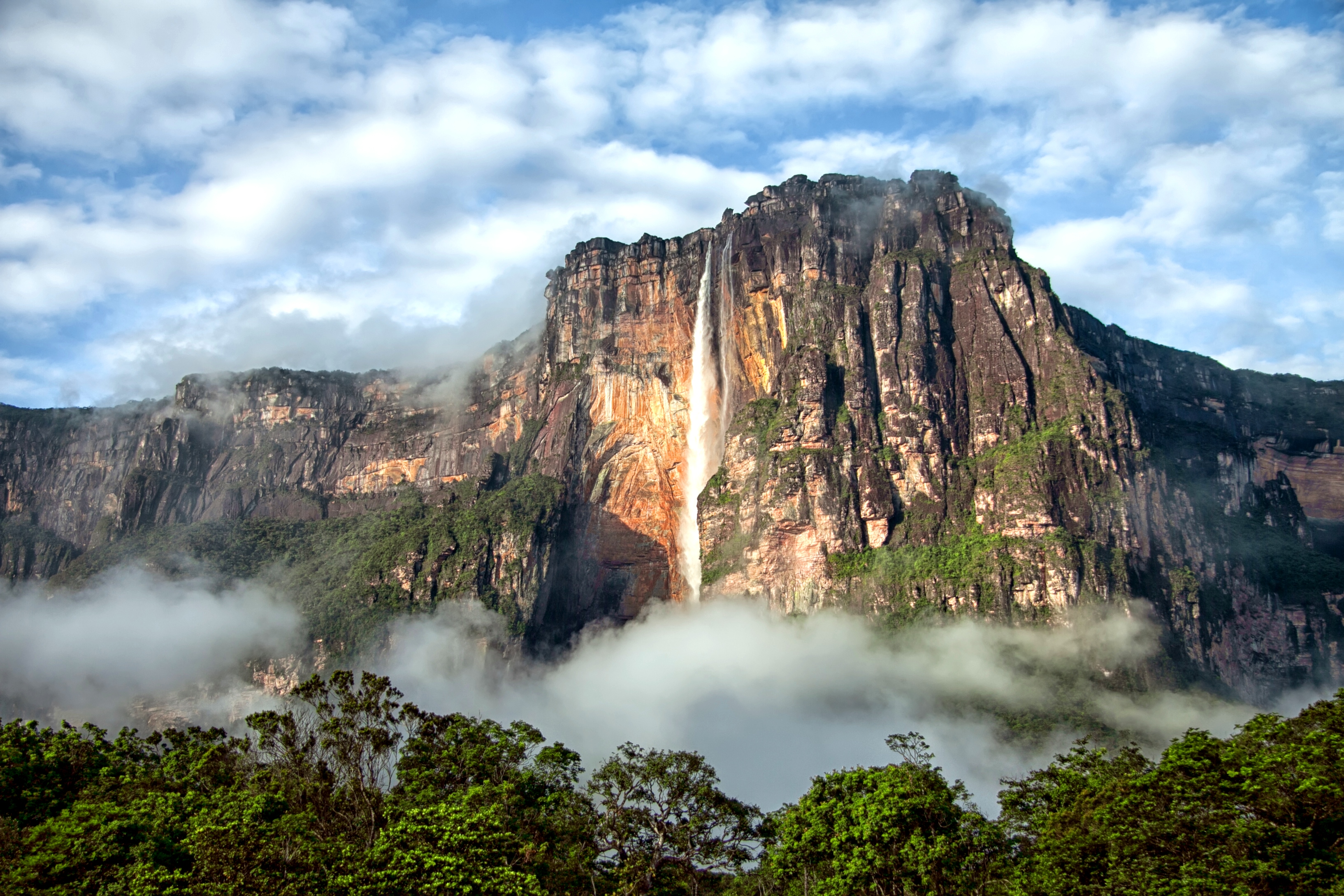 Angel Falls Cliff Mountain Venezuela Waterfall 3267x2178
