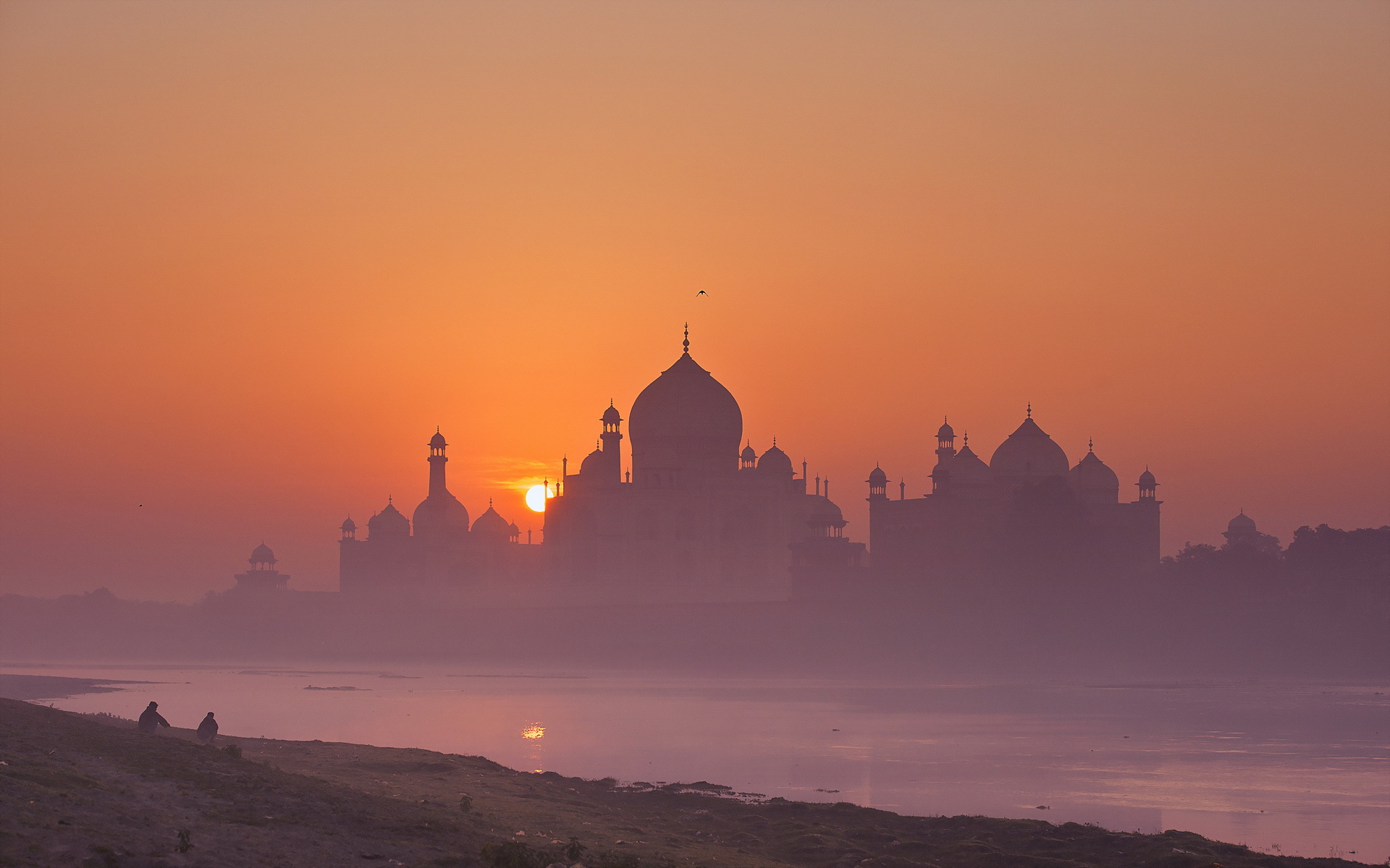 Taj Mahal Palace Agra India Sunset 1920x1200