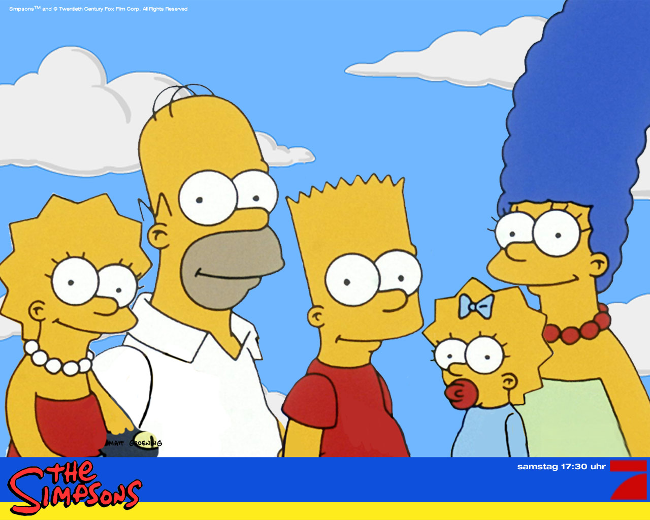 Bart Simpson Homer Simpson Lisa Simpson Maggie Simpson Marge Simpson The Simpsons 1280x1024