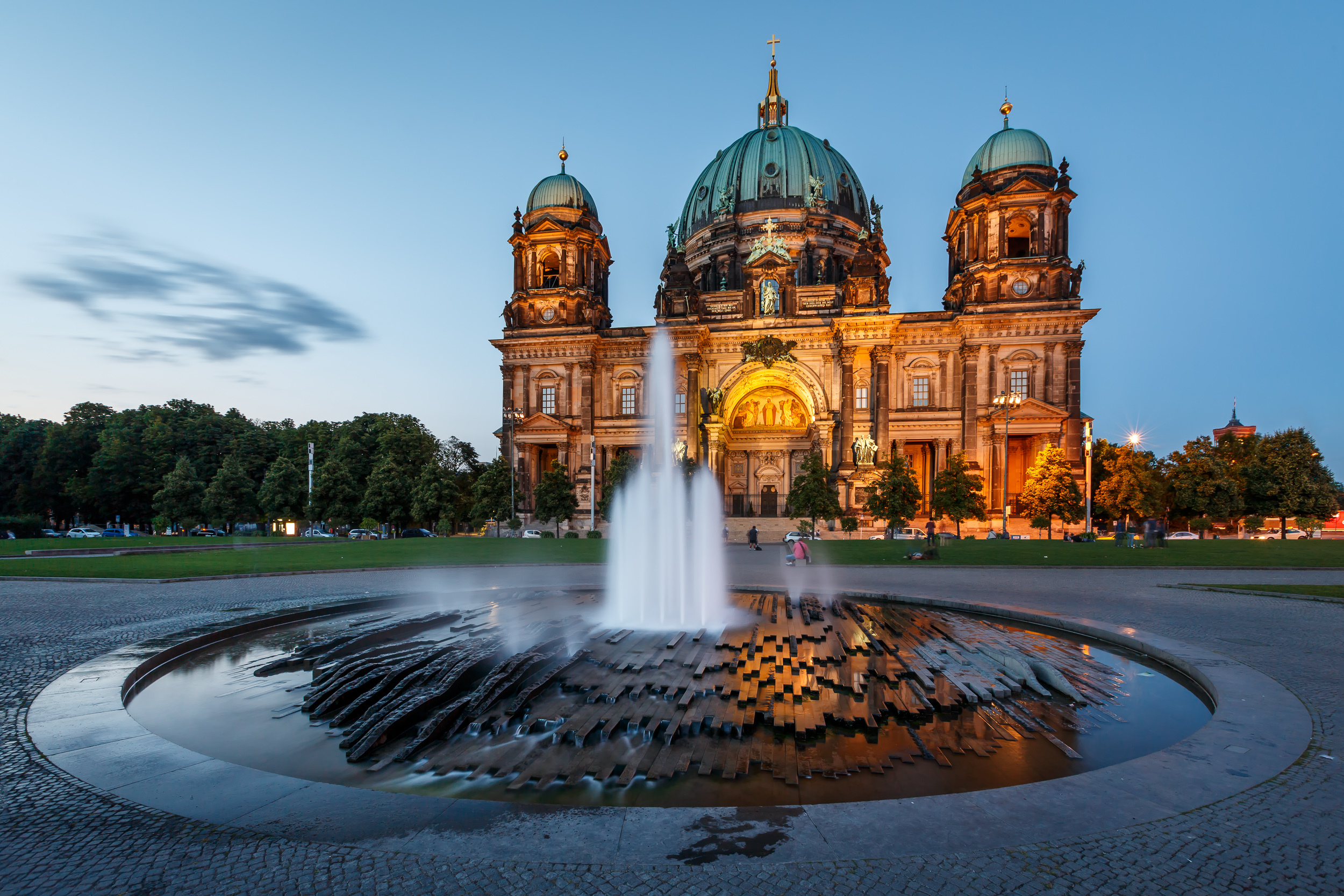 Berlin Berlin Cathedral Cathedral Fountain Germany Night 2500x1667