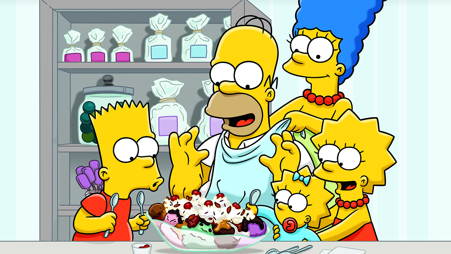 The Simpsons Homer Simpson Bart Simpson Maggie Simpson Marge Simpson Lisa Simpson 1920x1080