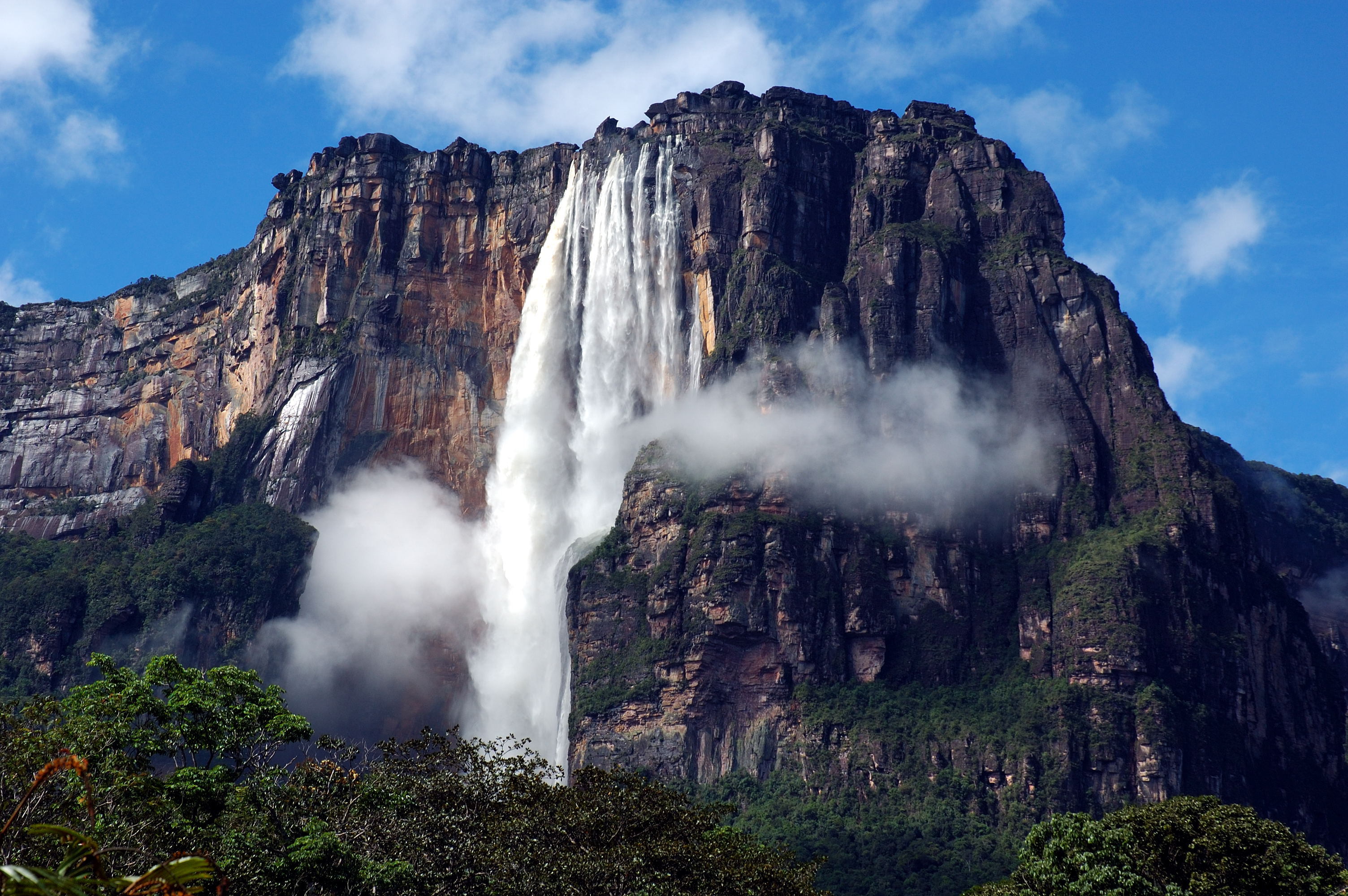 Angel Falls Waterfall Cliff Venezuela Mountain 3008x2000