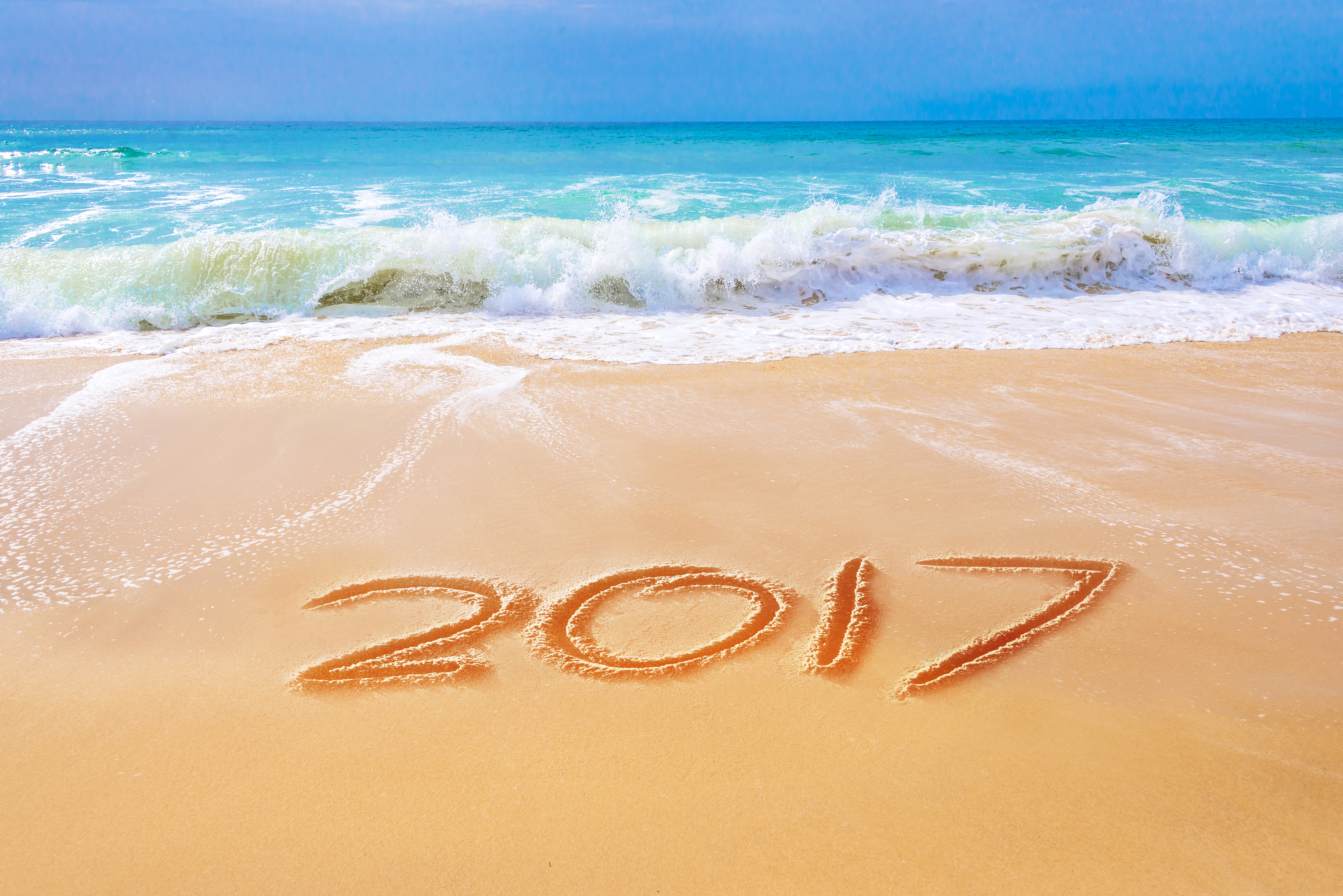 Holiday Horizon New Year New Year 2017 Sand Sea Tropical 8000x5340