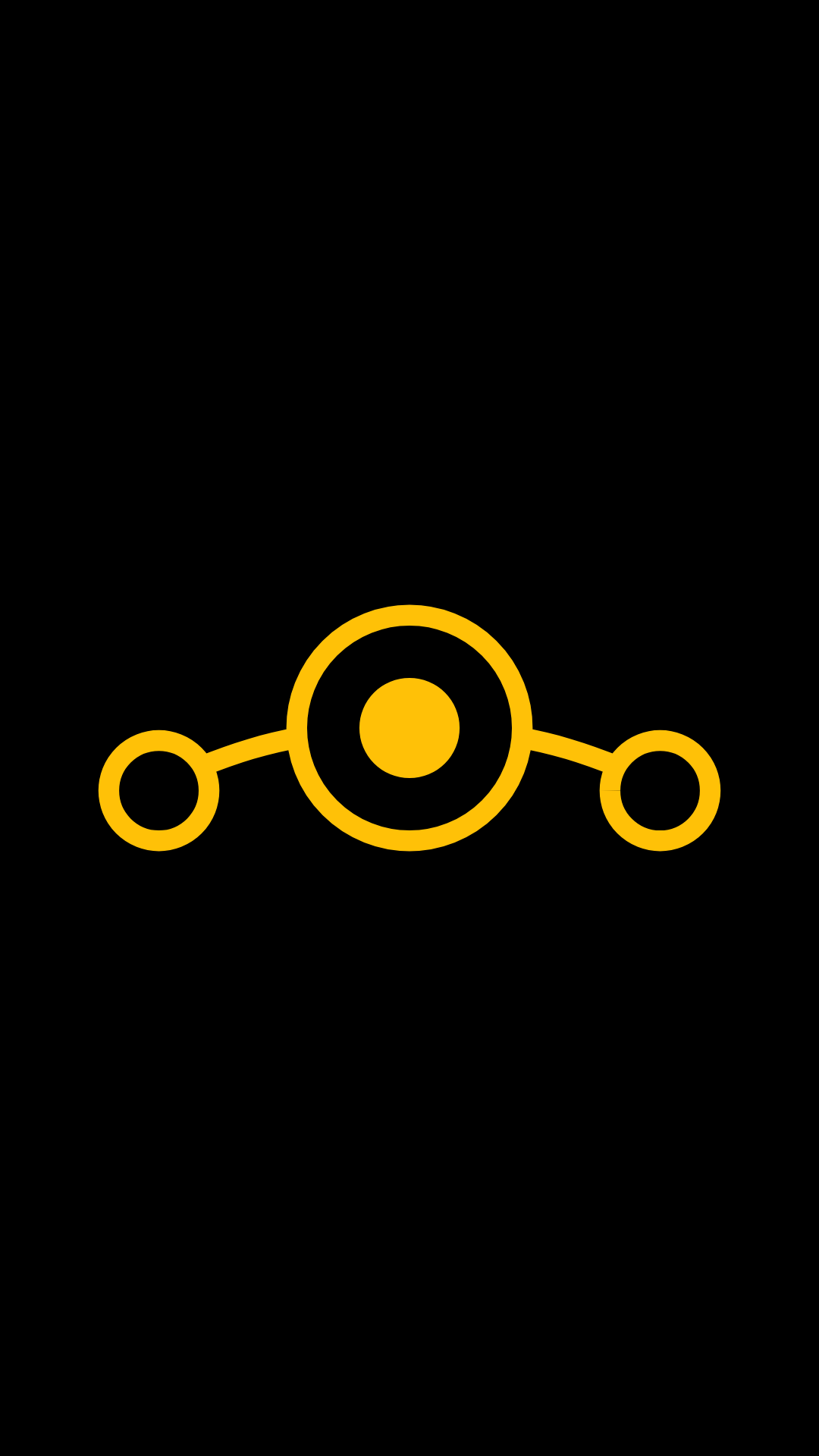 Black Lineage OS Android Operating System Symbols Logo Minimalism Yellow Digital 1080x1920