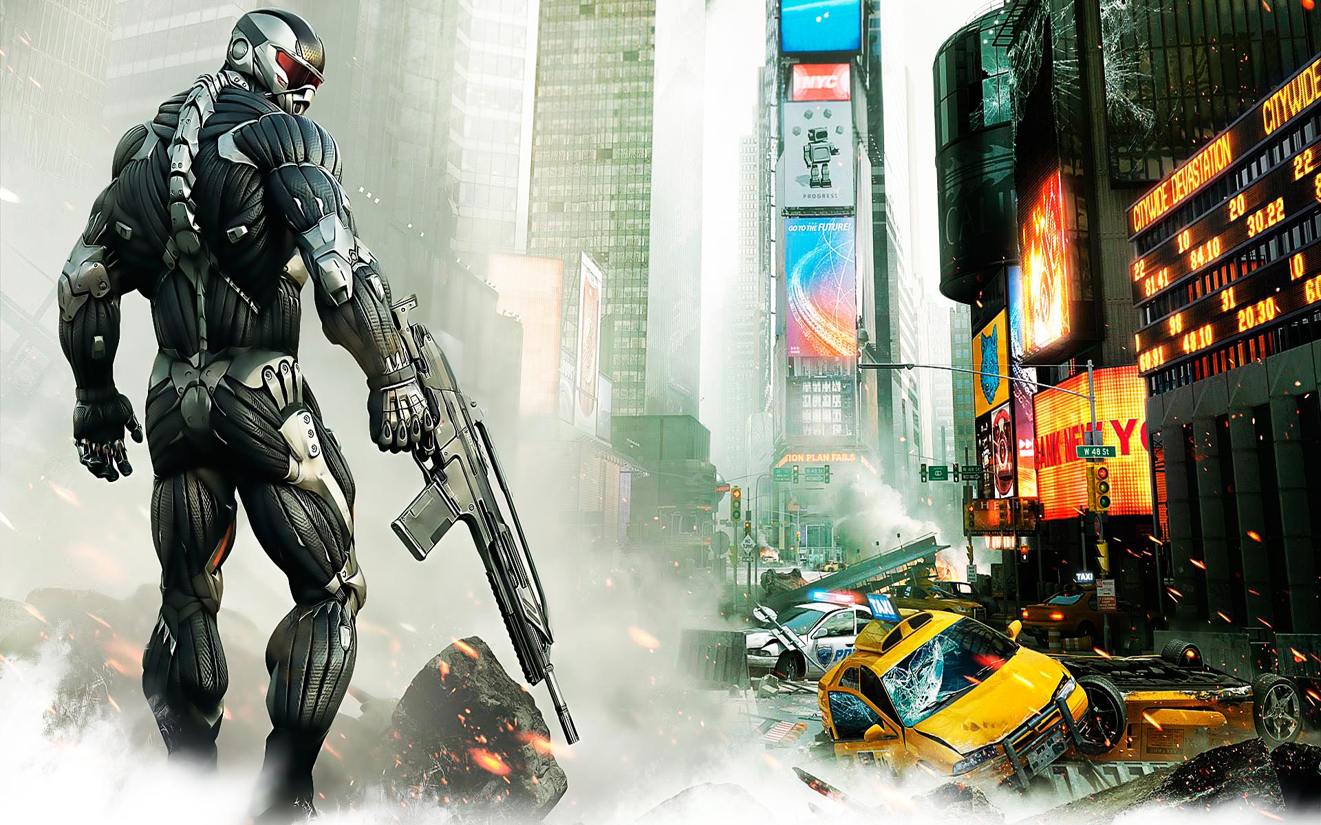 Video Games Crysis Crysis 2 Weapon Ruin Soldier Fire 1920x1200