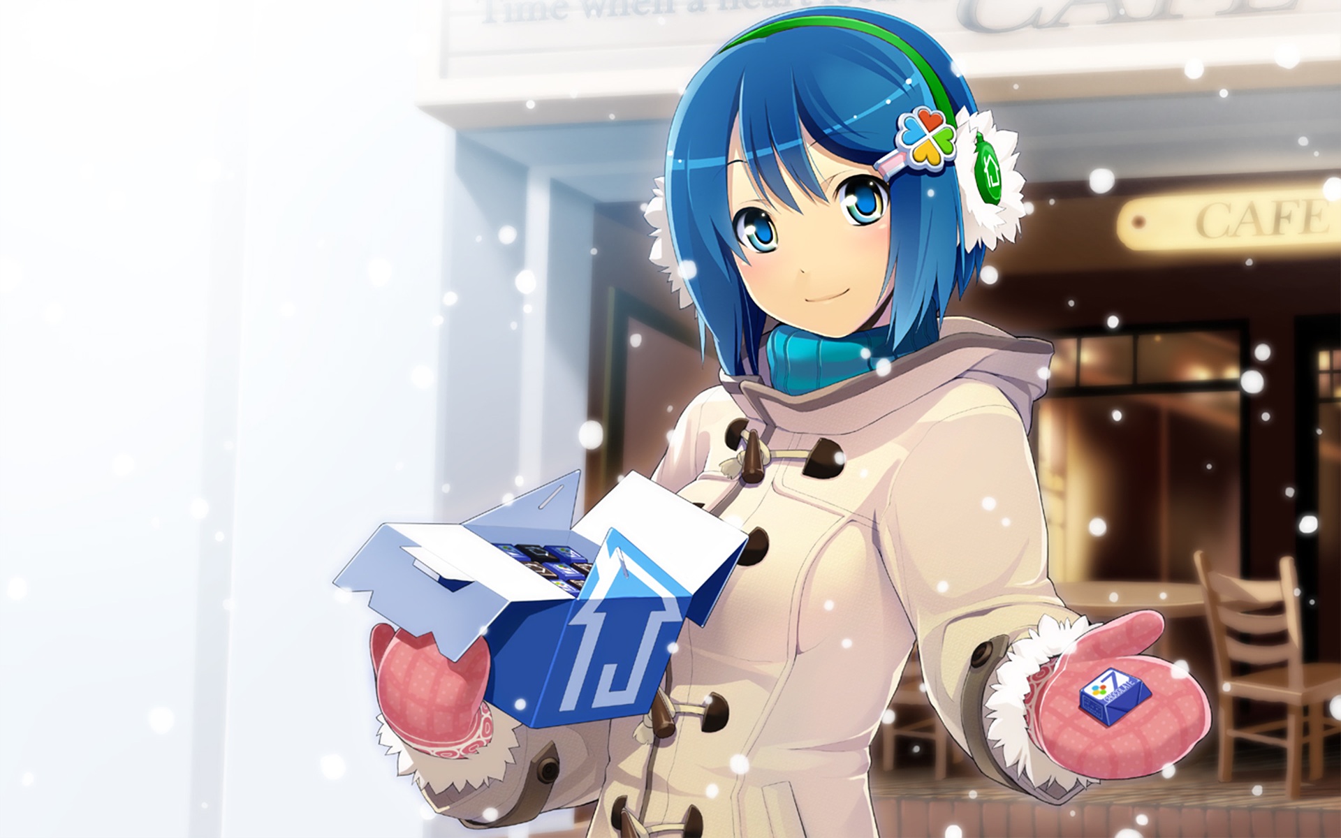 Anime Cute Girl Snow Windows Girl 1920x1200