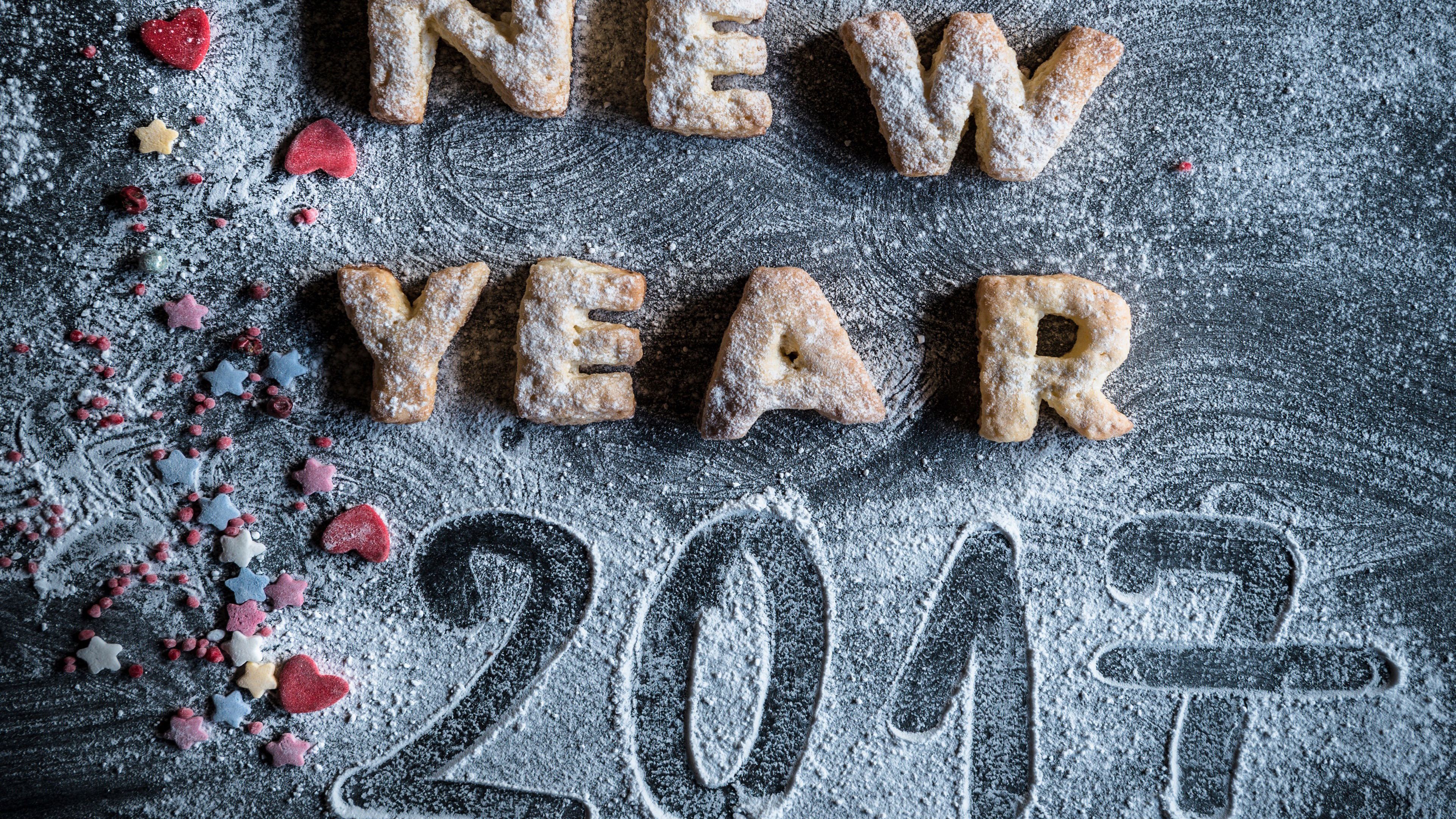 New Year 2017 New Year Cookie 3846x2164