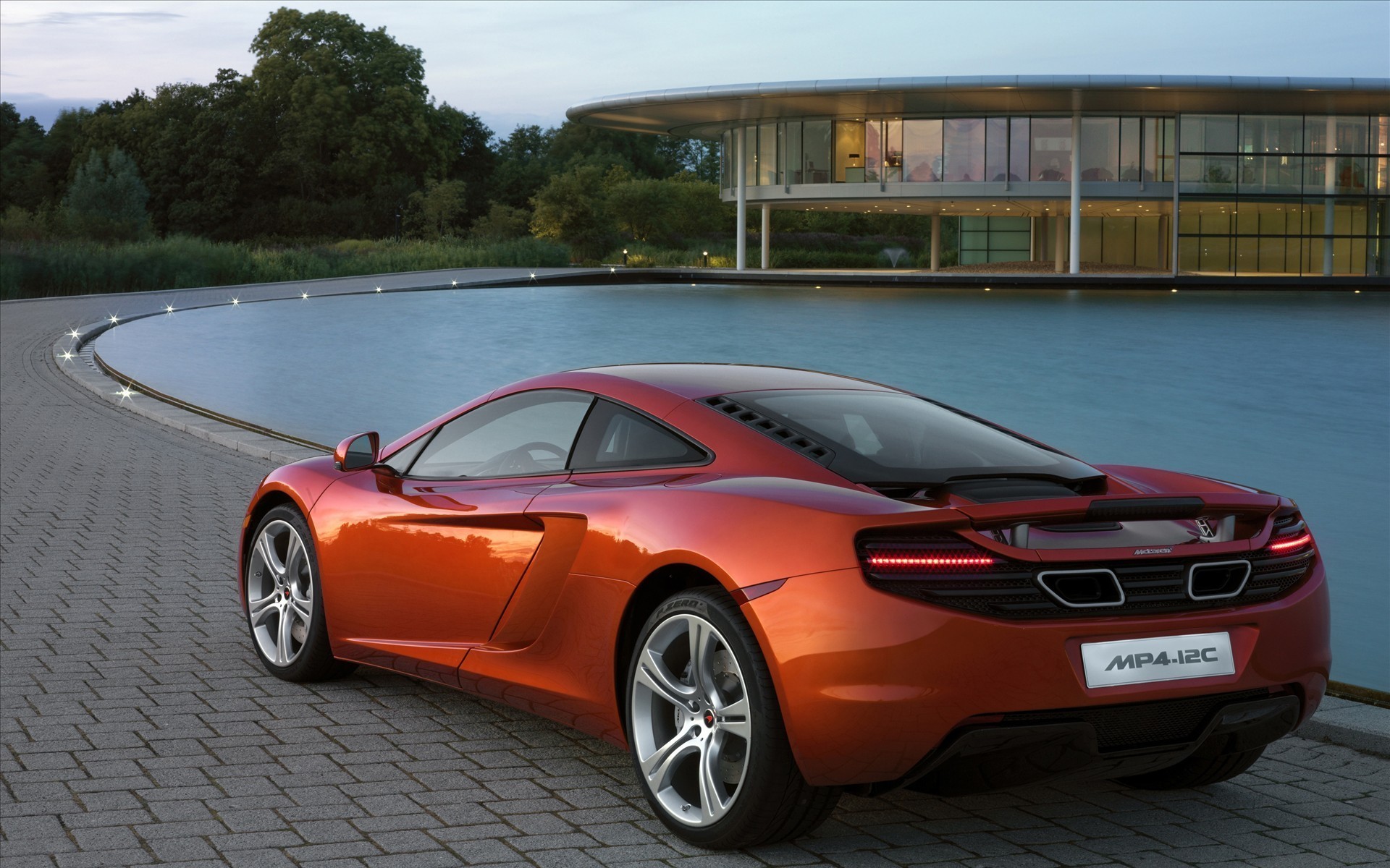 McLaren Pool Car Vehicle Sport Car Red Car McLaren MP4 12C 1920x1200