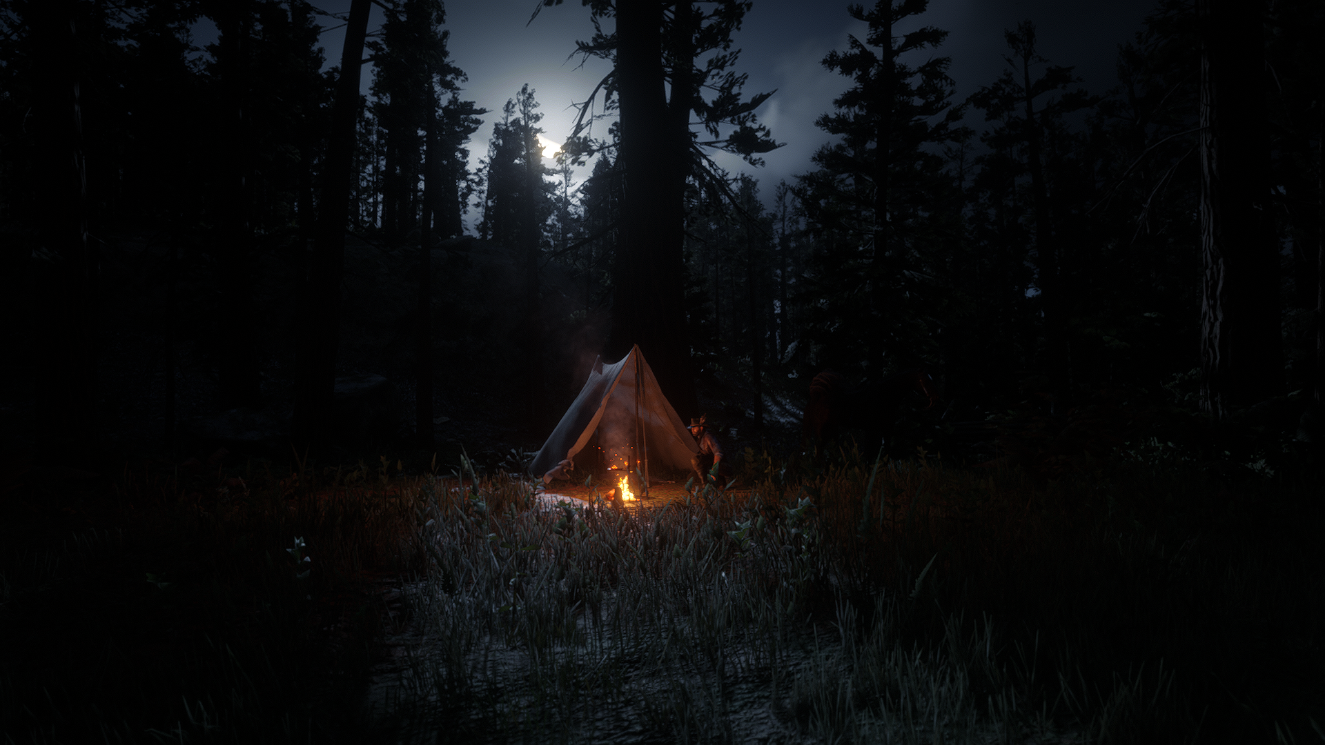 Red Dead Redemption 2 Video Games Rockstar Games Landscape Camping 1920x1080