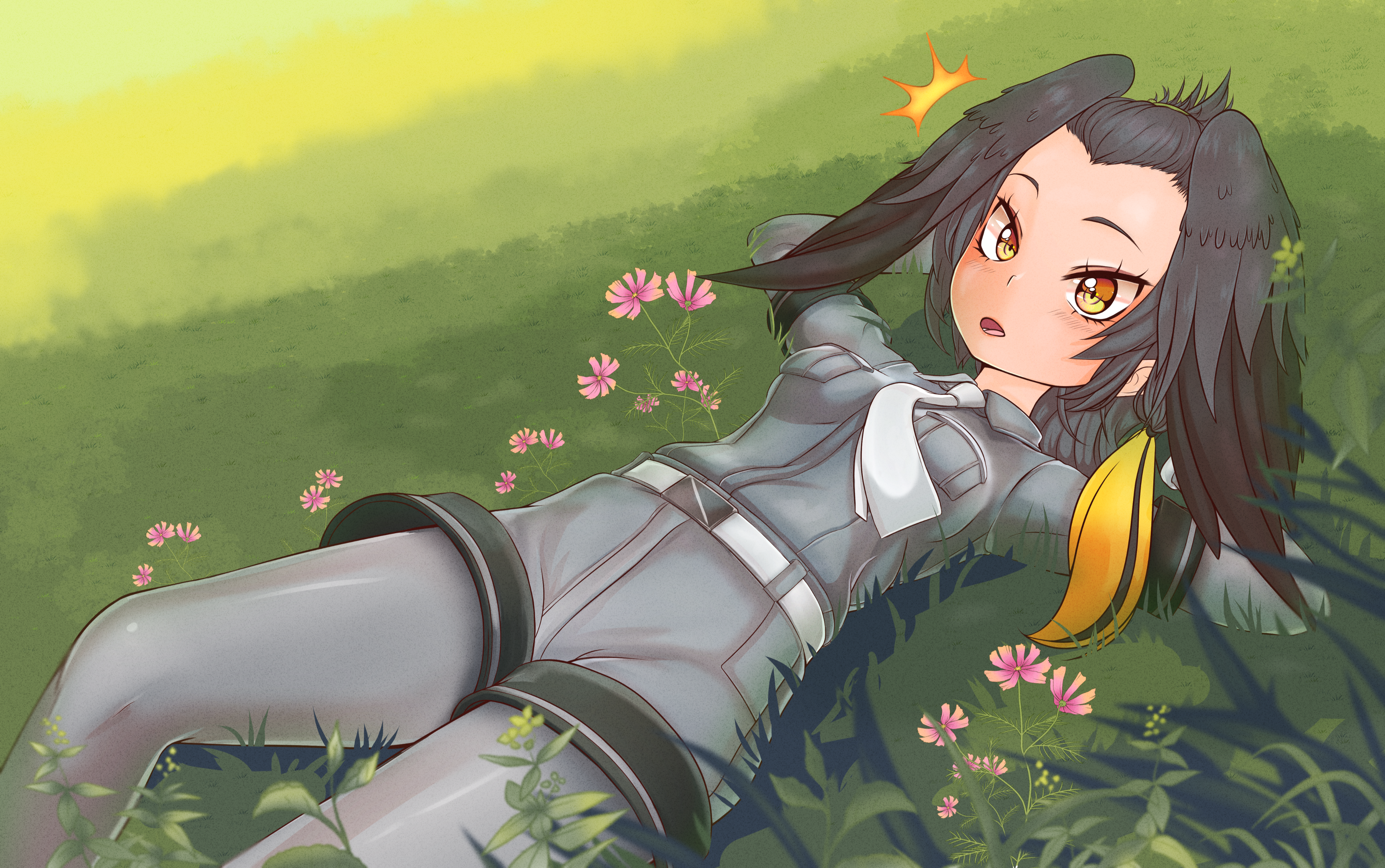 Kemono Friends Shoebill Kemono Friends Laying On Back Anime Anime Girls 4344x2722