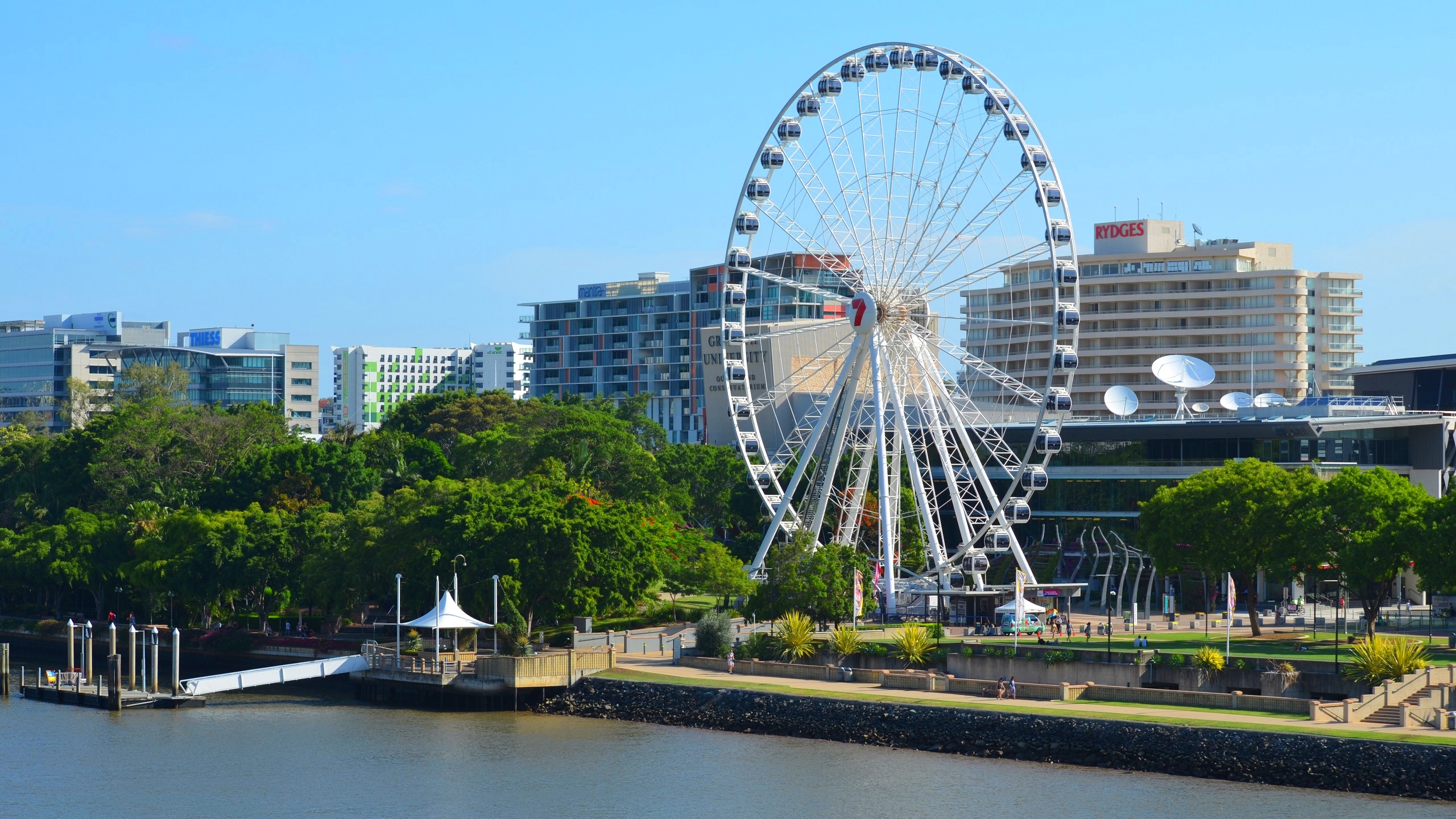 Brisbane Queensland Building Park Ferris Wheel Wheel Of Brisbane 2560x1440