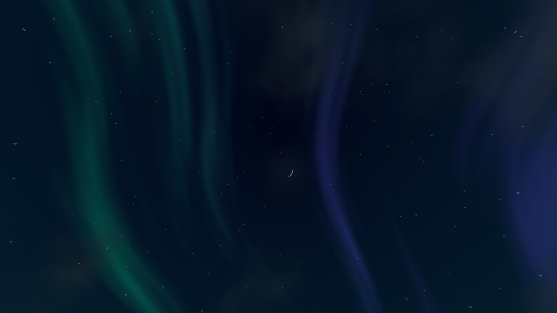 Dark Blue Aurora Sky Stars 1920x1080