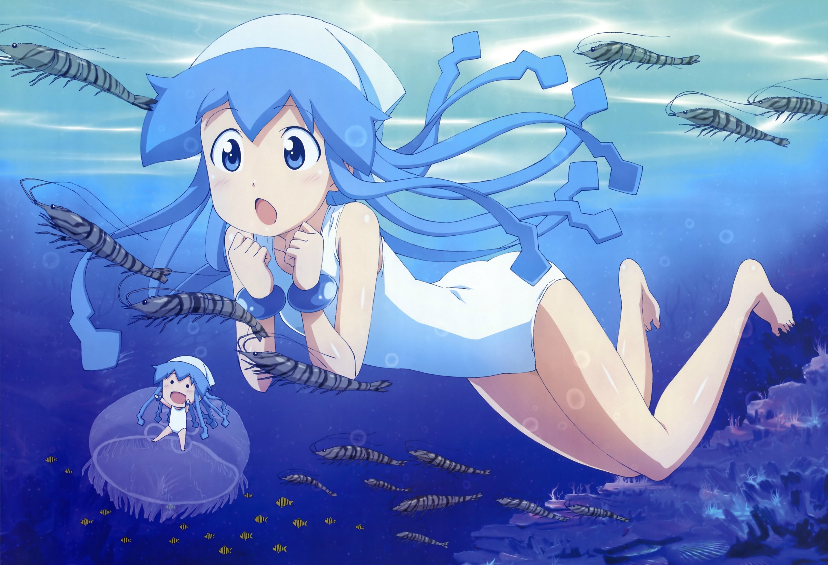 Shinryaku Ika Musume Squid Girl Ika Musume 2767x1889