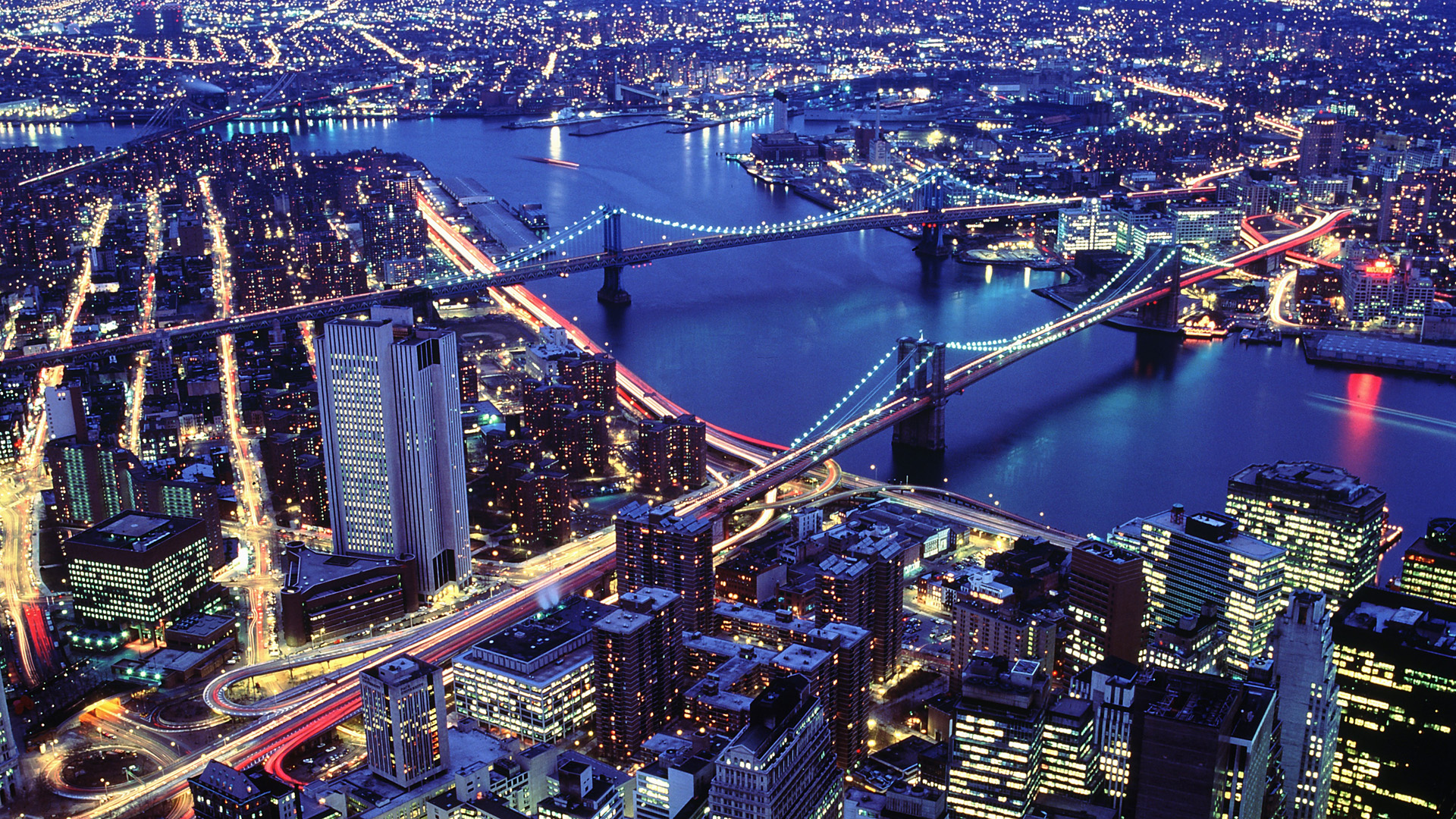 Manhattan New York Brooklyn Bridge Manhattan Bridge 1920x1080