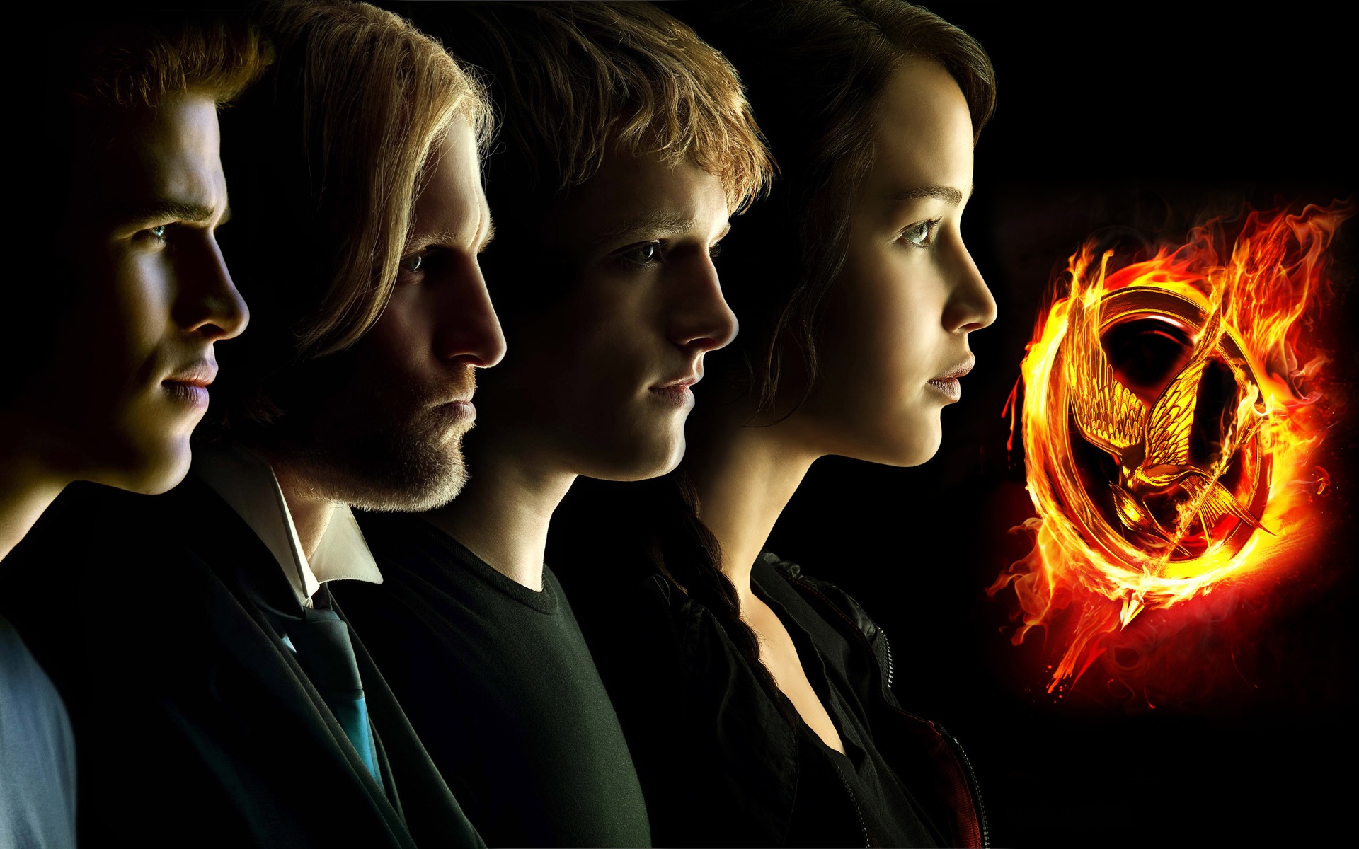 The Hunger Games Gale Hawthorne Liam Hemsworth Katniss Everdeen Jennifer Lawrence Peeta Mellark Josh 1920x1200