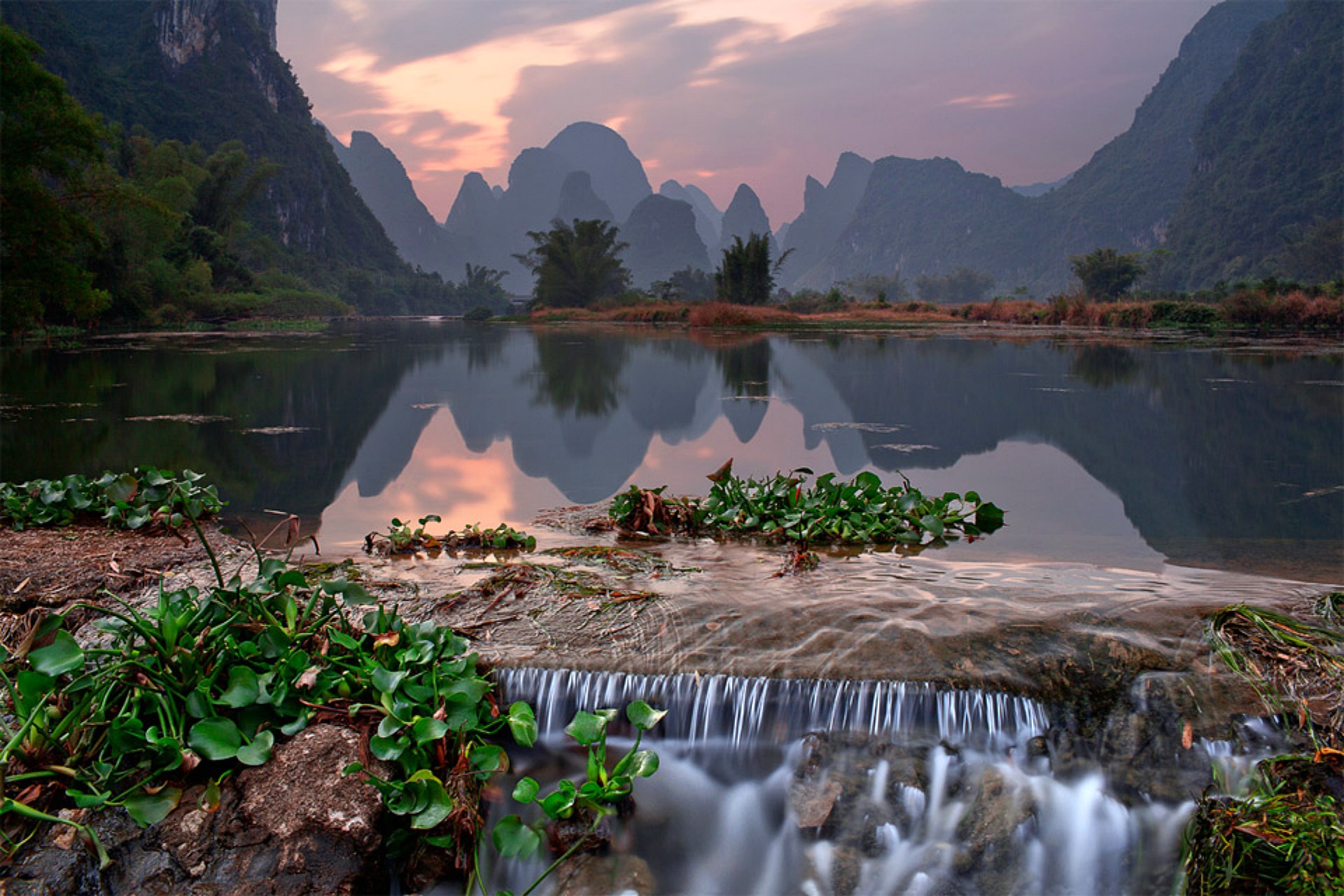 Mountain Landscape China Guanxi Zhuang Nanling Mountains 1920x1280