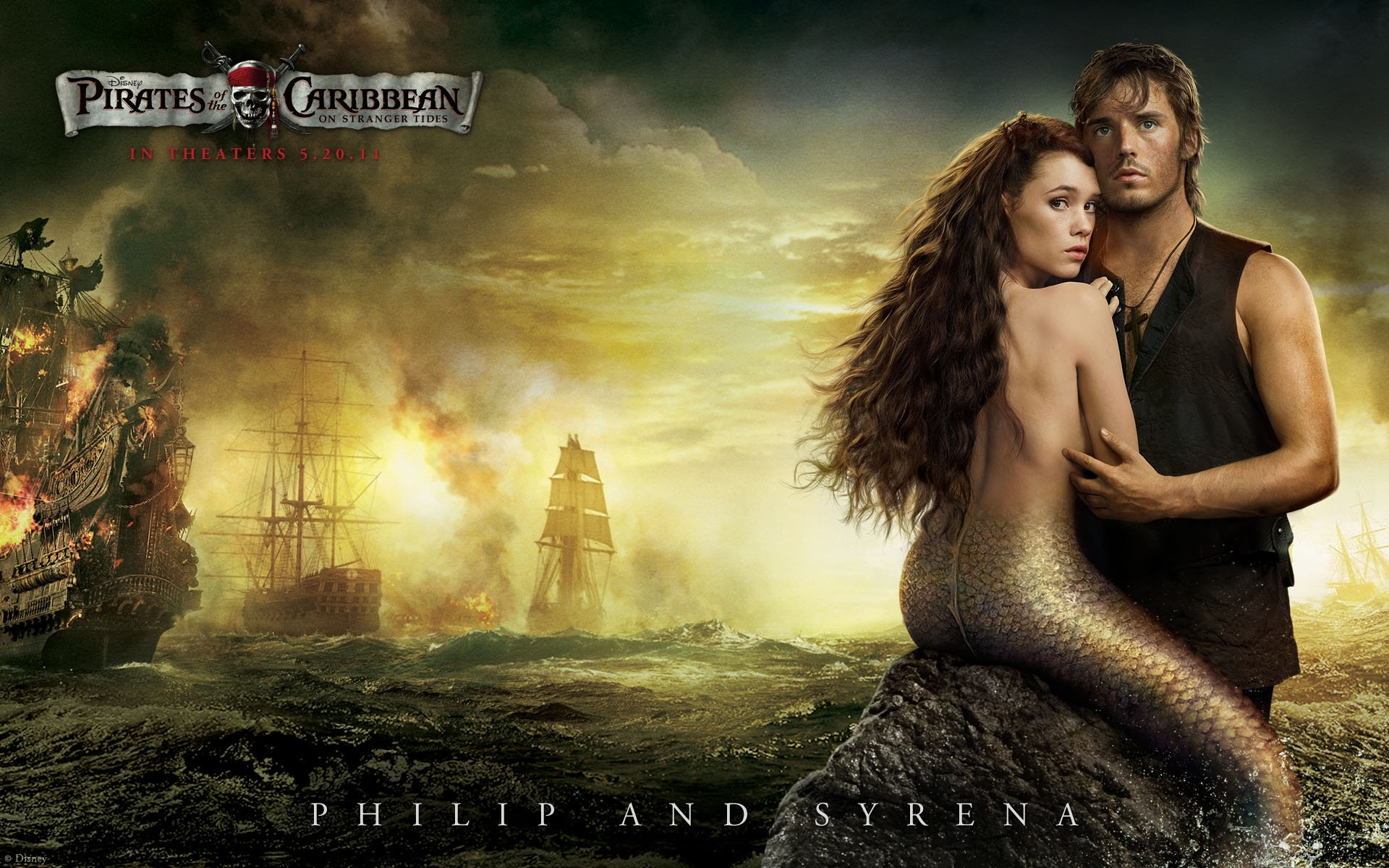 Pirates Of The Caribbean Pirate Astrid Berges Frisbey Syrena Pirates Of The Caribbean Sam Claflin Ph 1920x1200