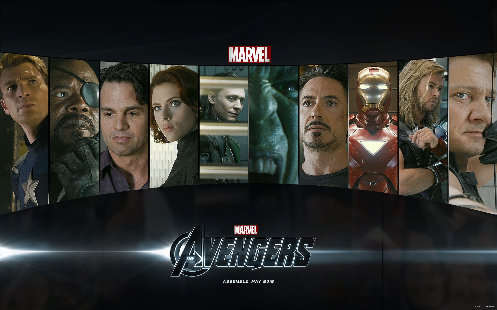 Avengers Captain America Nick Fury Bruce Banner Black Widow Loki Hulk Iron Man Tony Stark Thor Hawke 1920x1200