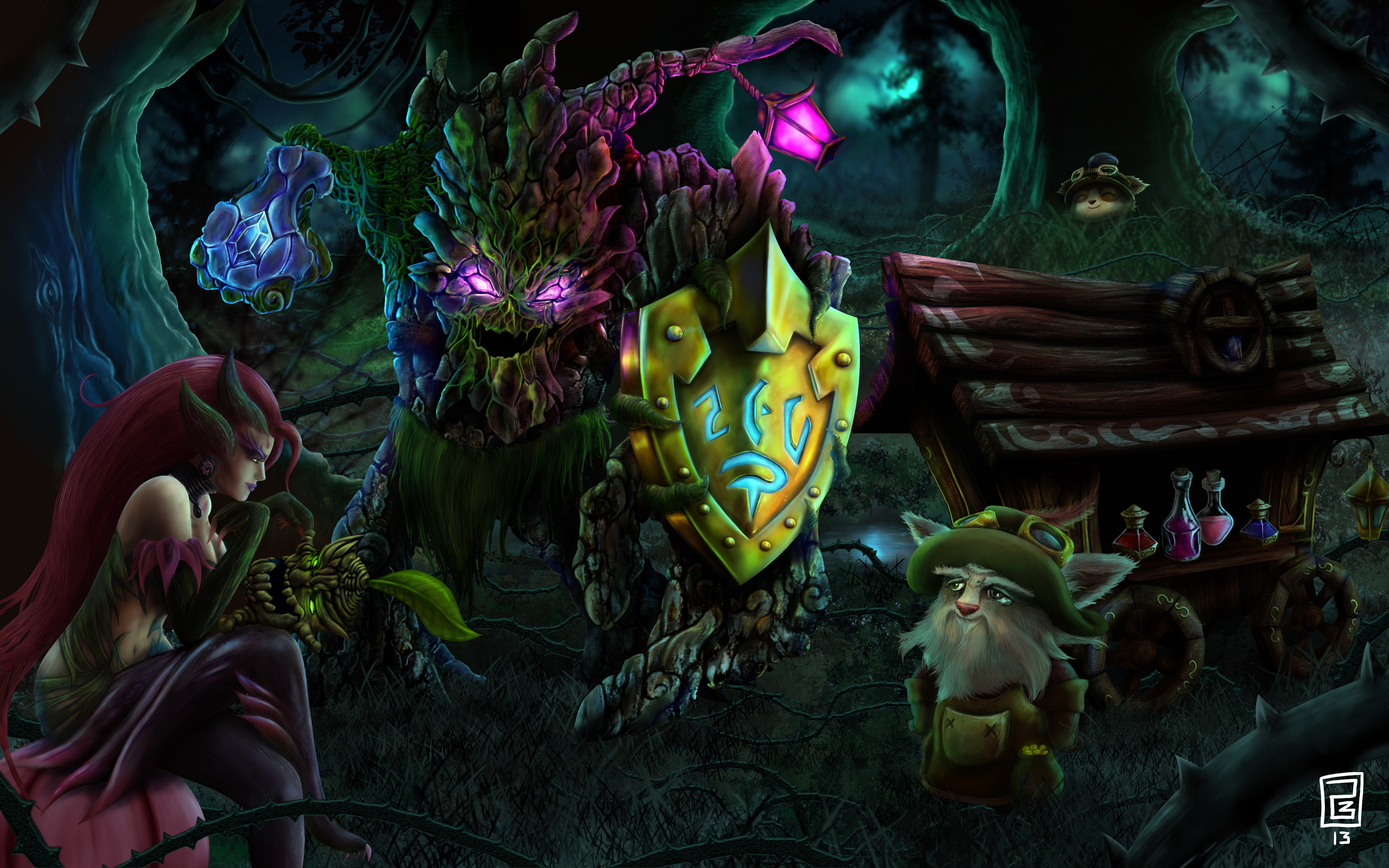 Maokai League Of Legends Teemo League Of Legends Zyra League Of Legends 4160x2600