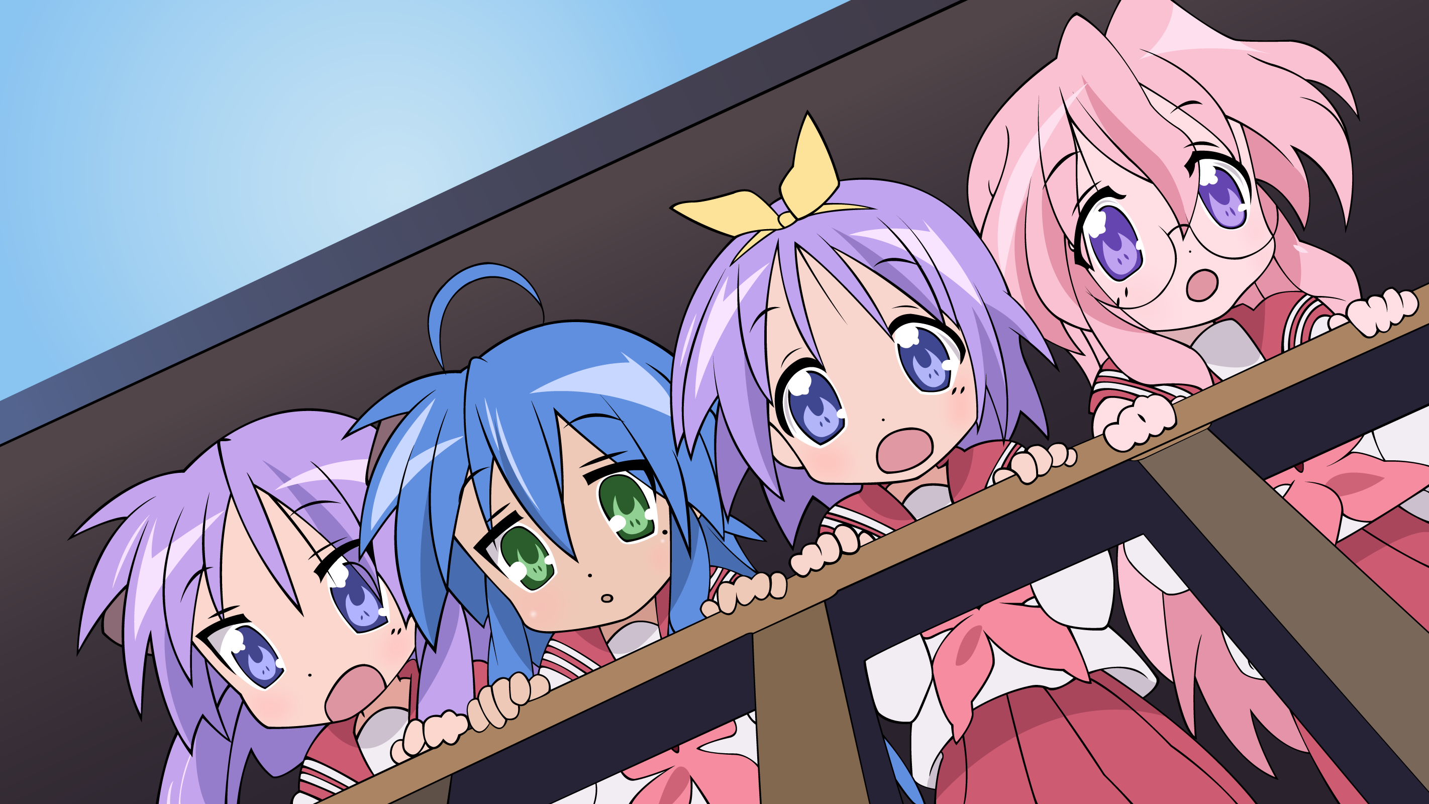 Kagami Hiiragi Konata Izumi Tsukasa Hiiragi Miyuki Takara 2844x1600