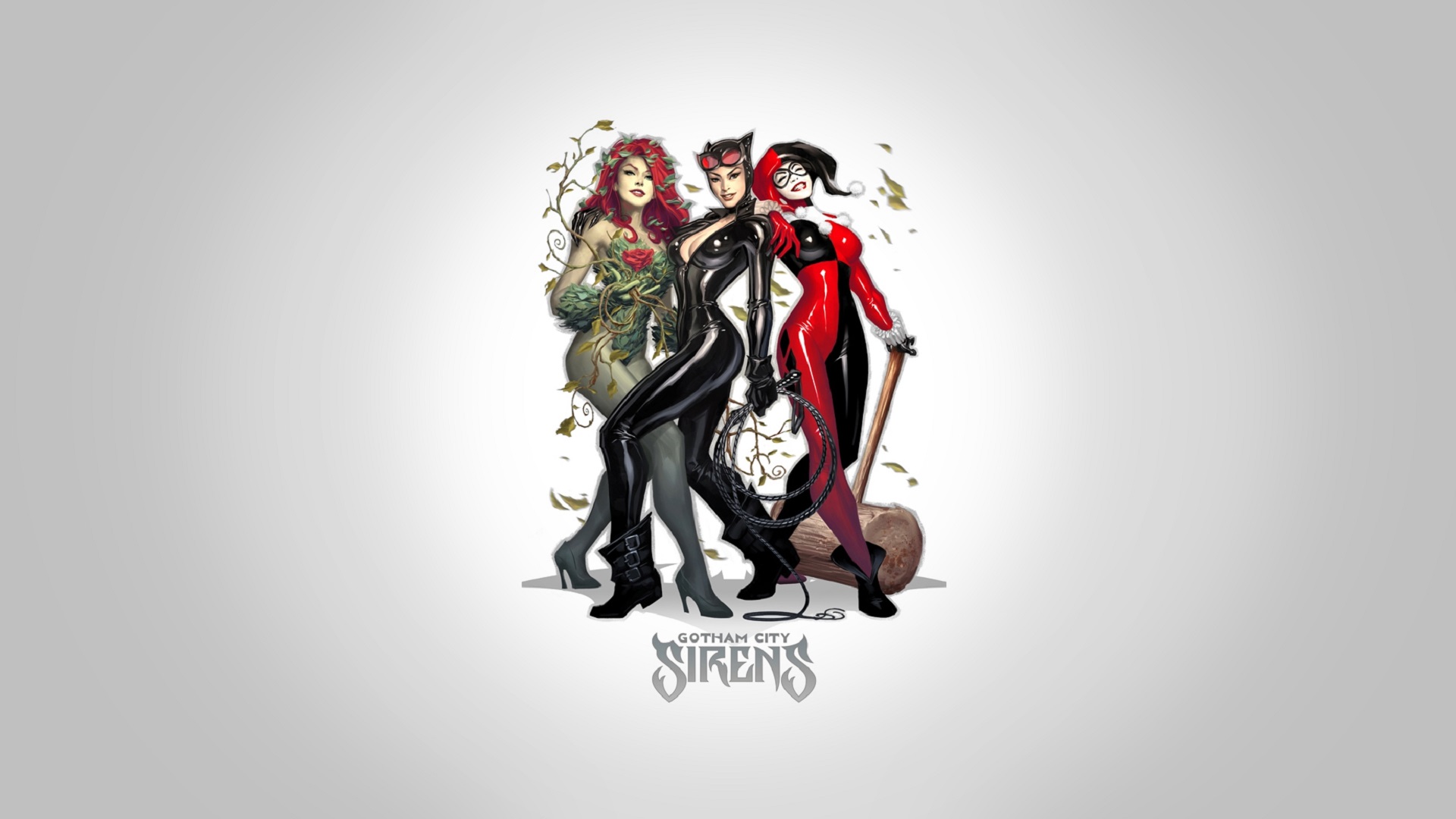 Poison Ivy Catwoman Harley Quinn 1920x1080
