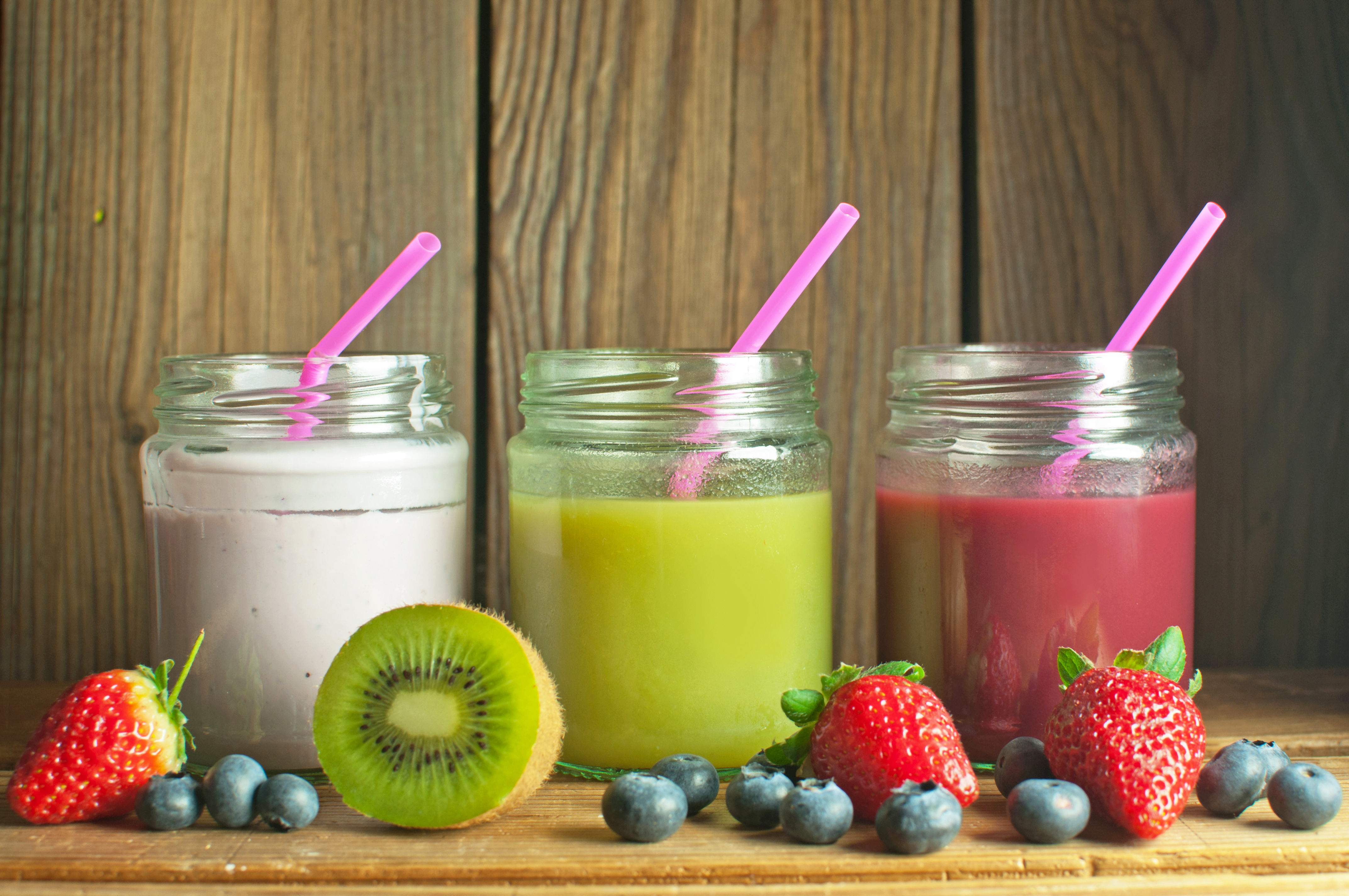 Blueberry Fruit Glass Juice Kiwi Strawberry 4288x2848