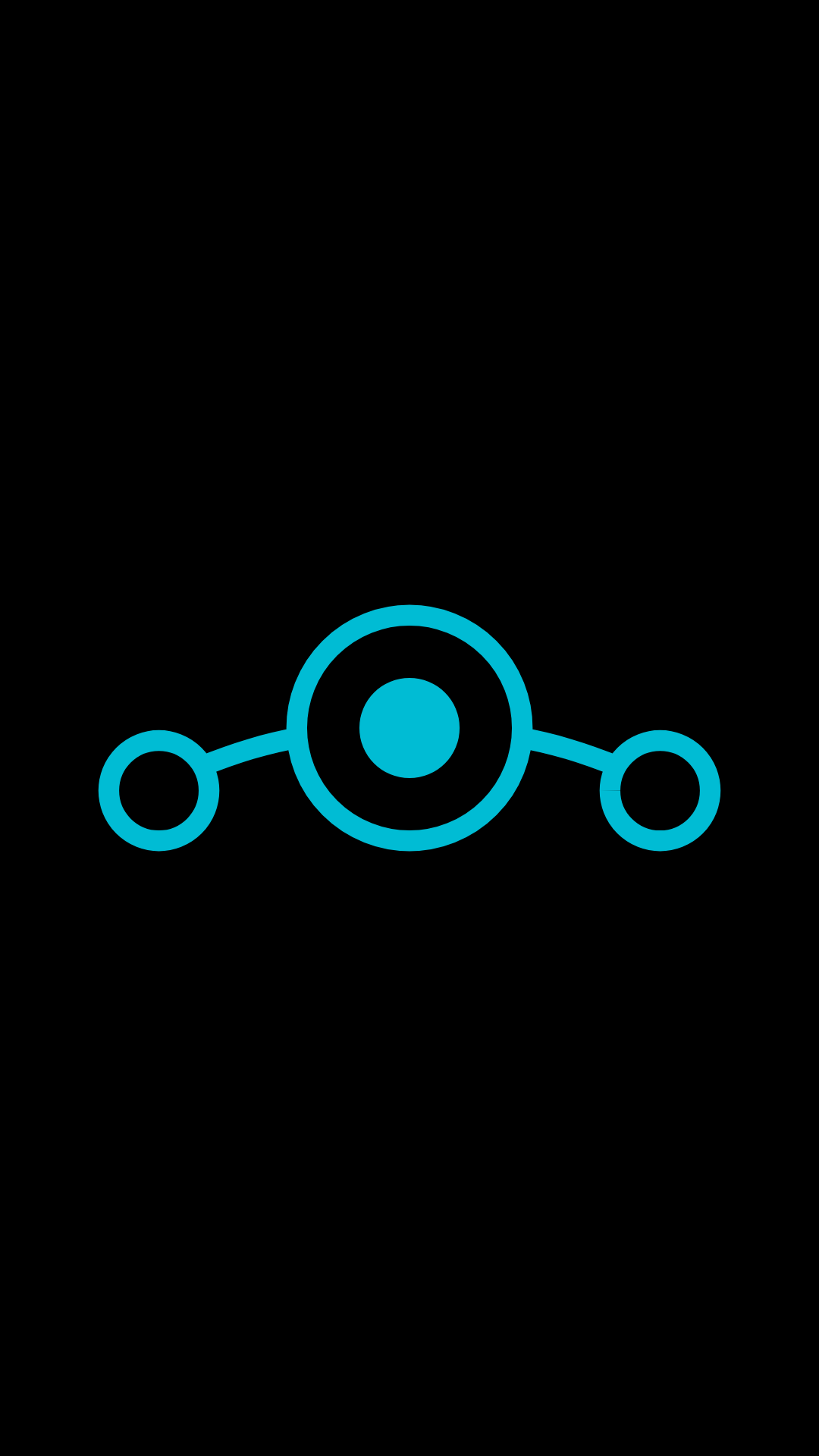 Black Lineage OS Android Operating System Symbols Logo Minimalism Cyan Digital 1080x1920