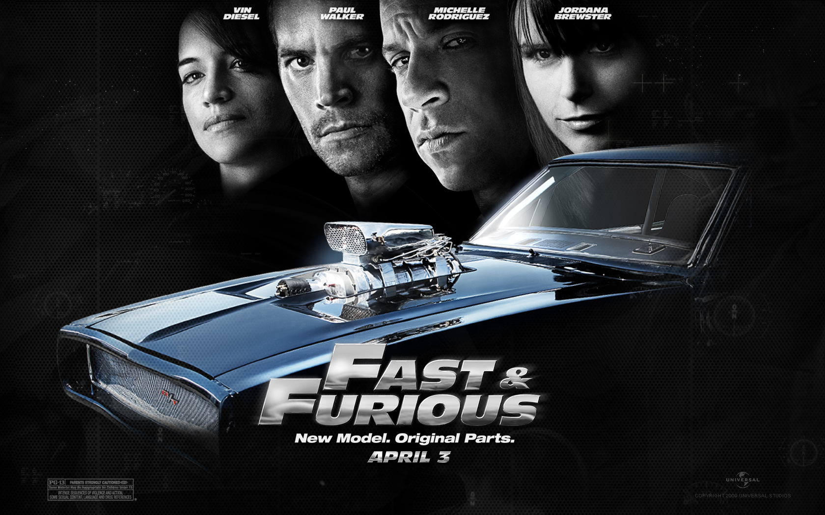 Movie Jordana Brewster Mia Toretto Brian OConner Paul Walker Dominic Toretto Vin Diesel Letty Ortiz  1680x1050
