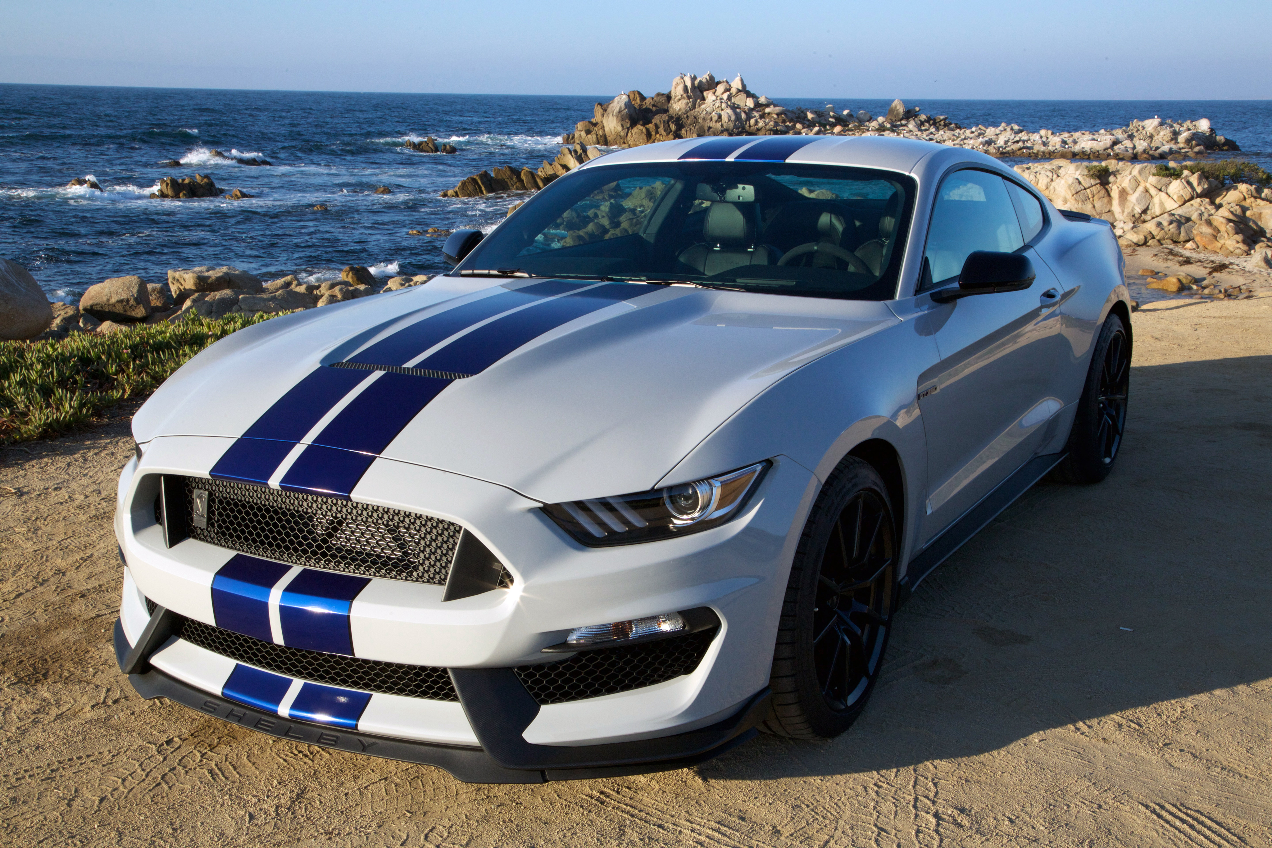 Ford Mustang Shelby GT350 Ford Mustang Ford Car Vehicle White Car Muscle Car 4096x2731