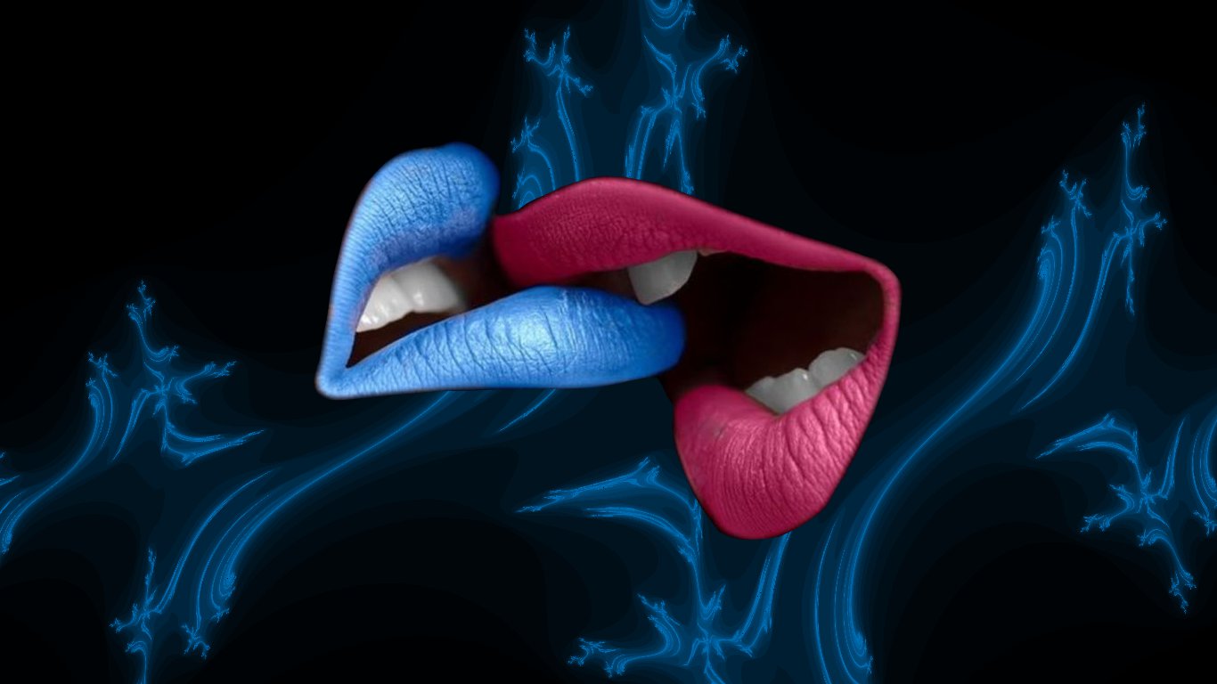 Abstract Artistic Lips 1366x768