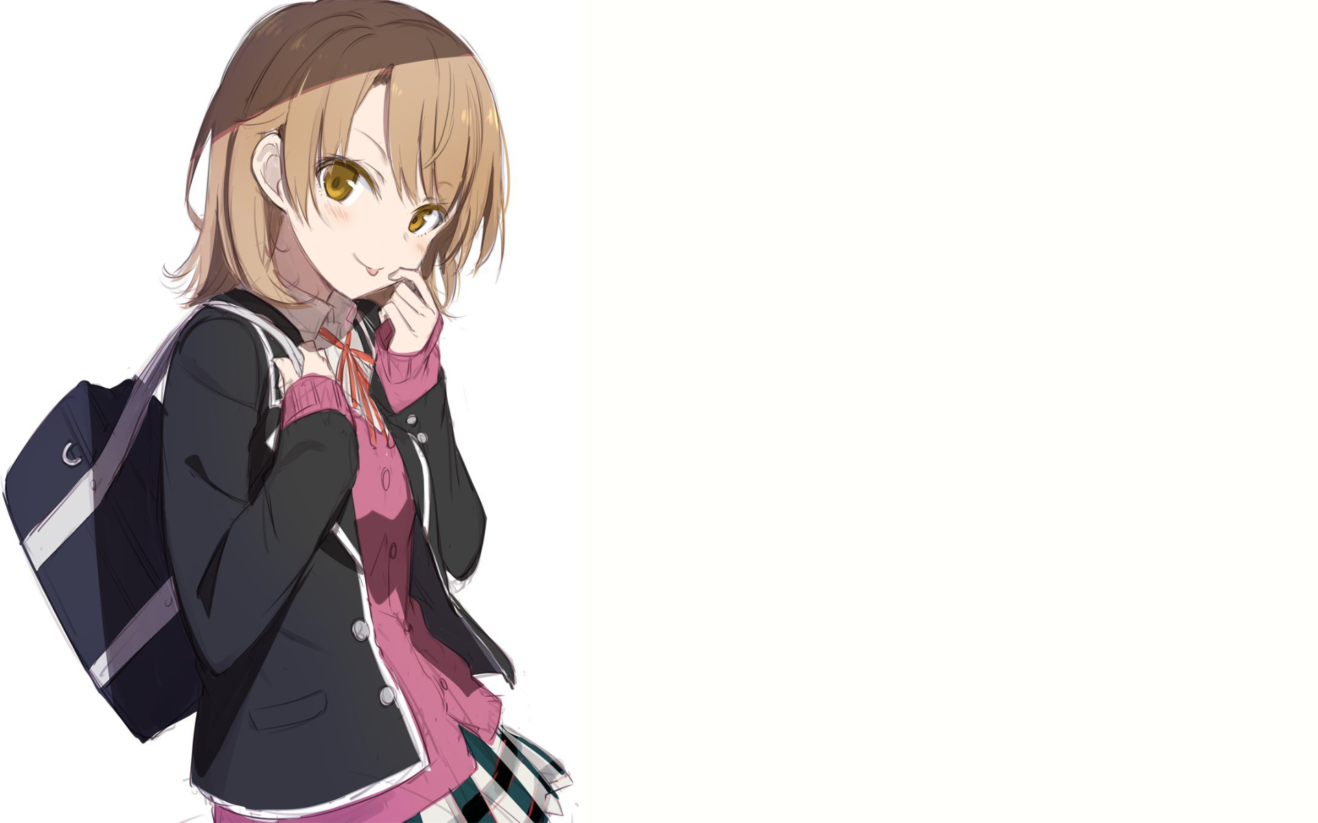 Isshiki Iroha Yahari Ore No Seishun Love Comedy Wa Machigatteiru School Uniform White Background Ani 1920x1200