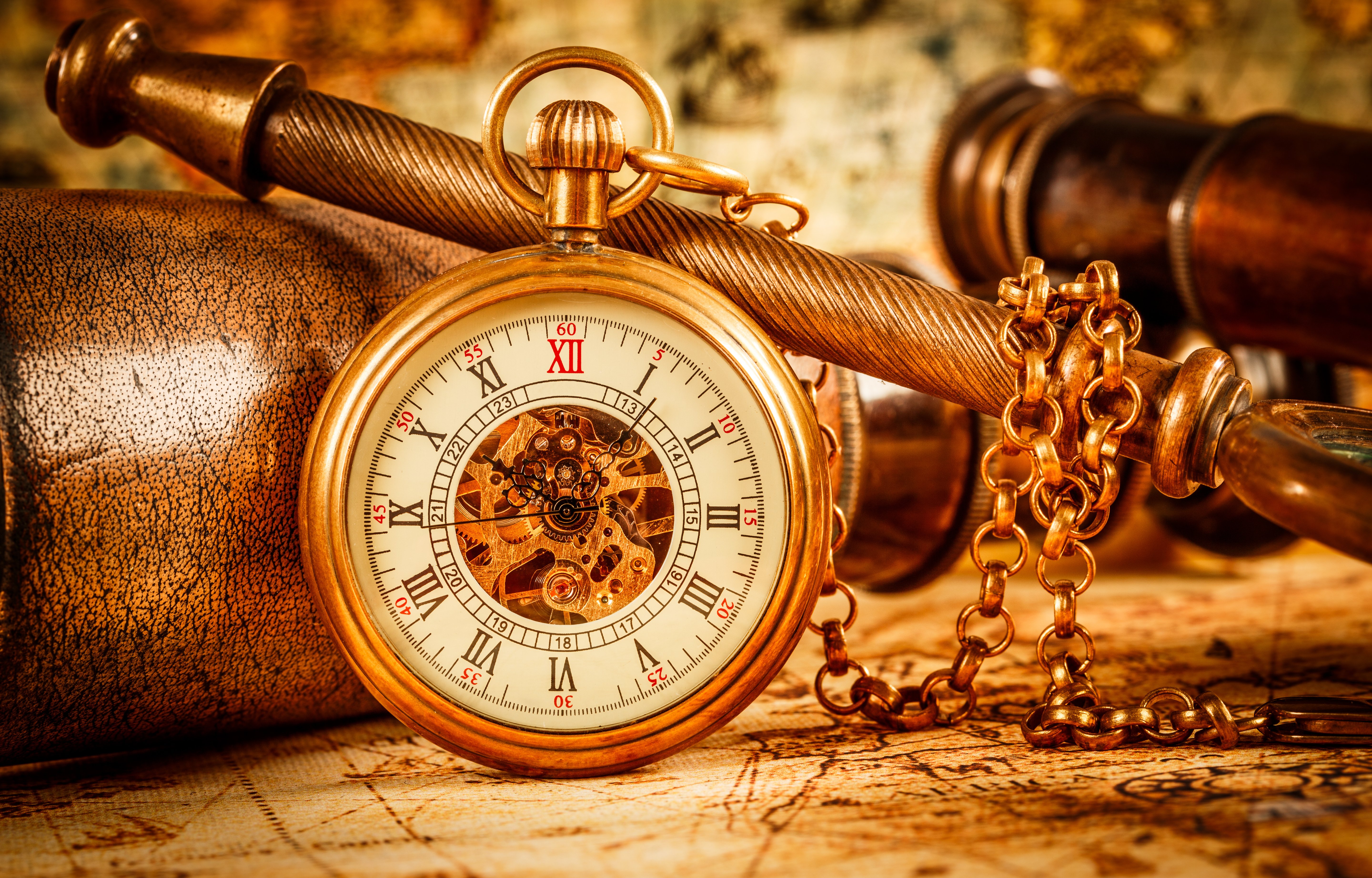 Vintage Watch Pocket Watch Bokeh Clock 5760x3685